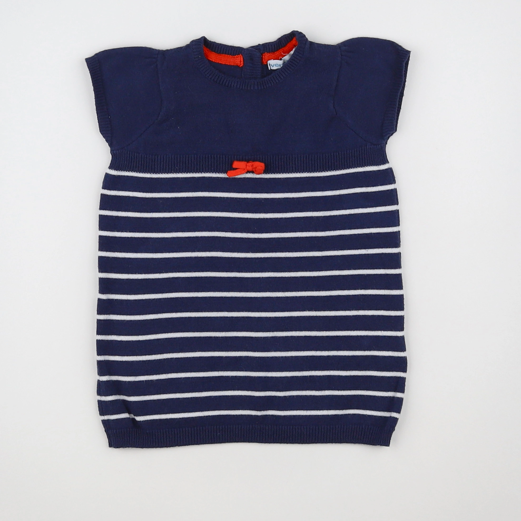 Vertbaudet - robe bleu, orange - 6 mois
