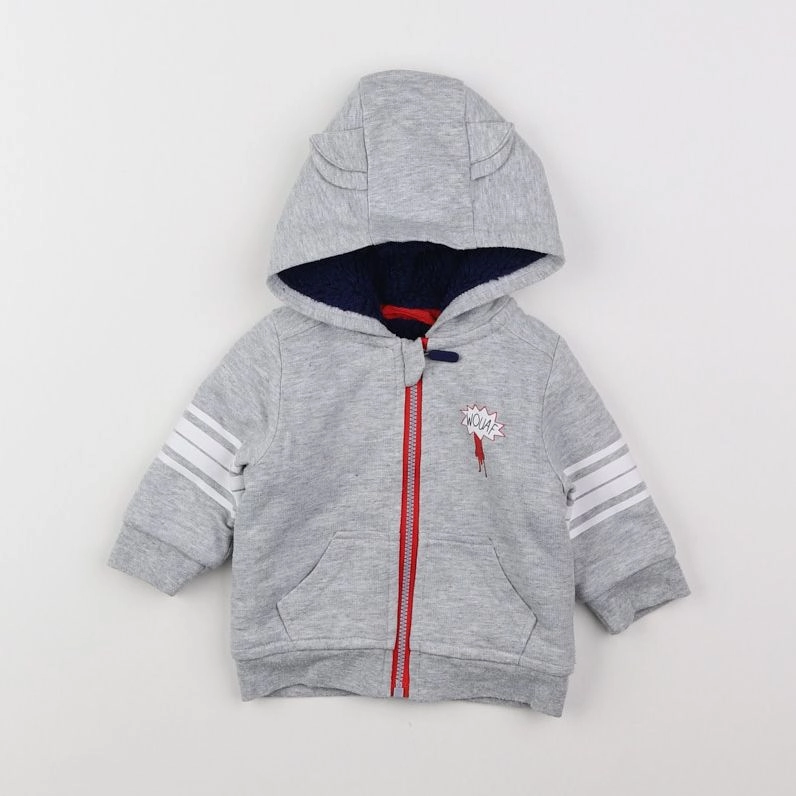 Vertbaudet - sweat gris - 3 mois