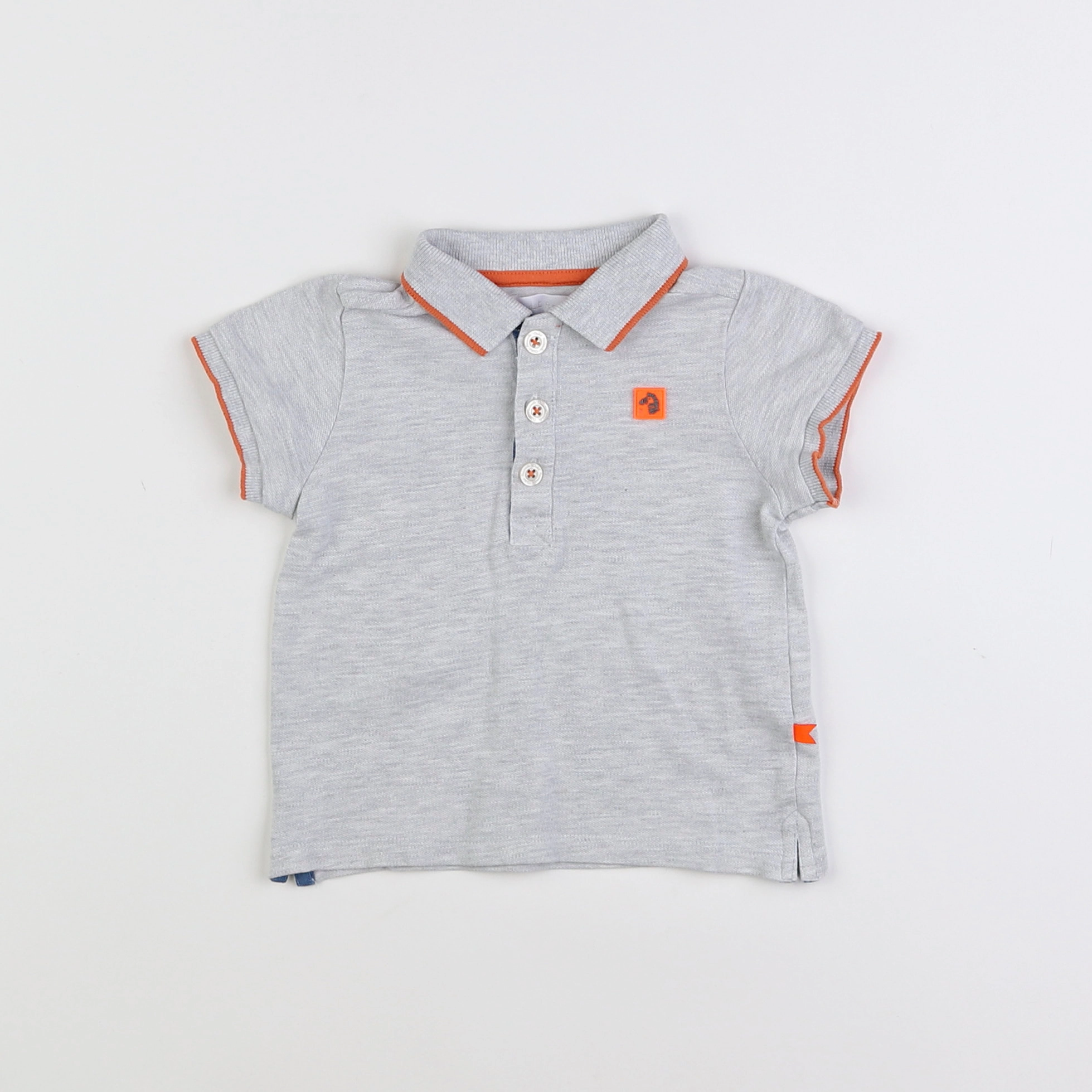 Cadet Rousselle - polo gris, orange - 12 mois