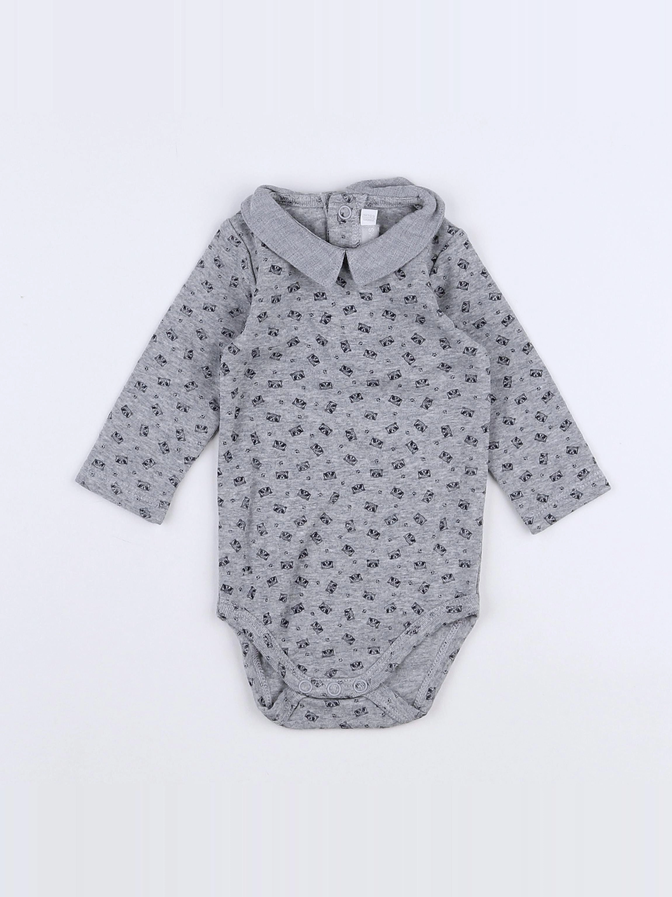 Natalys - body vetement gris - 3 mois