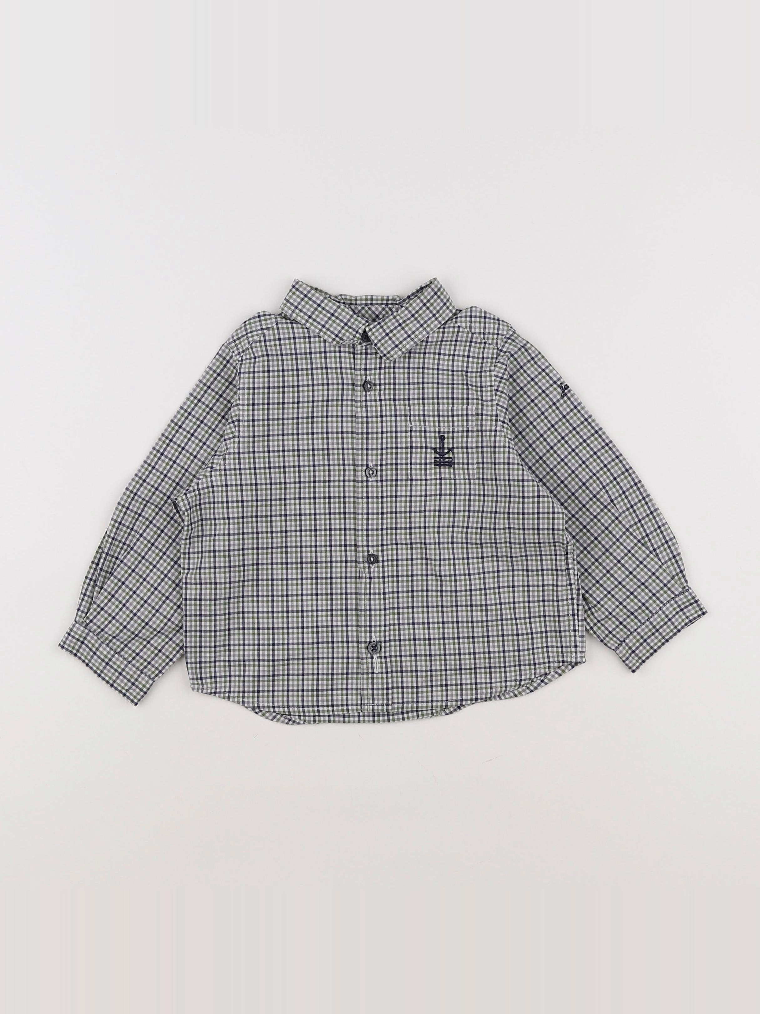 Jacadi - chemise bleu, blanc, vert - 18 mois