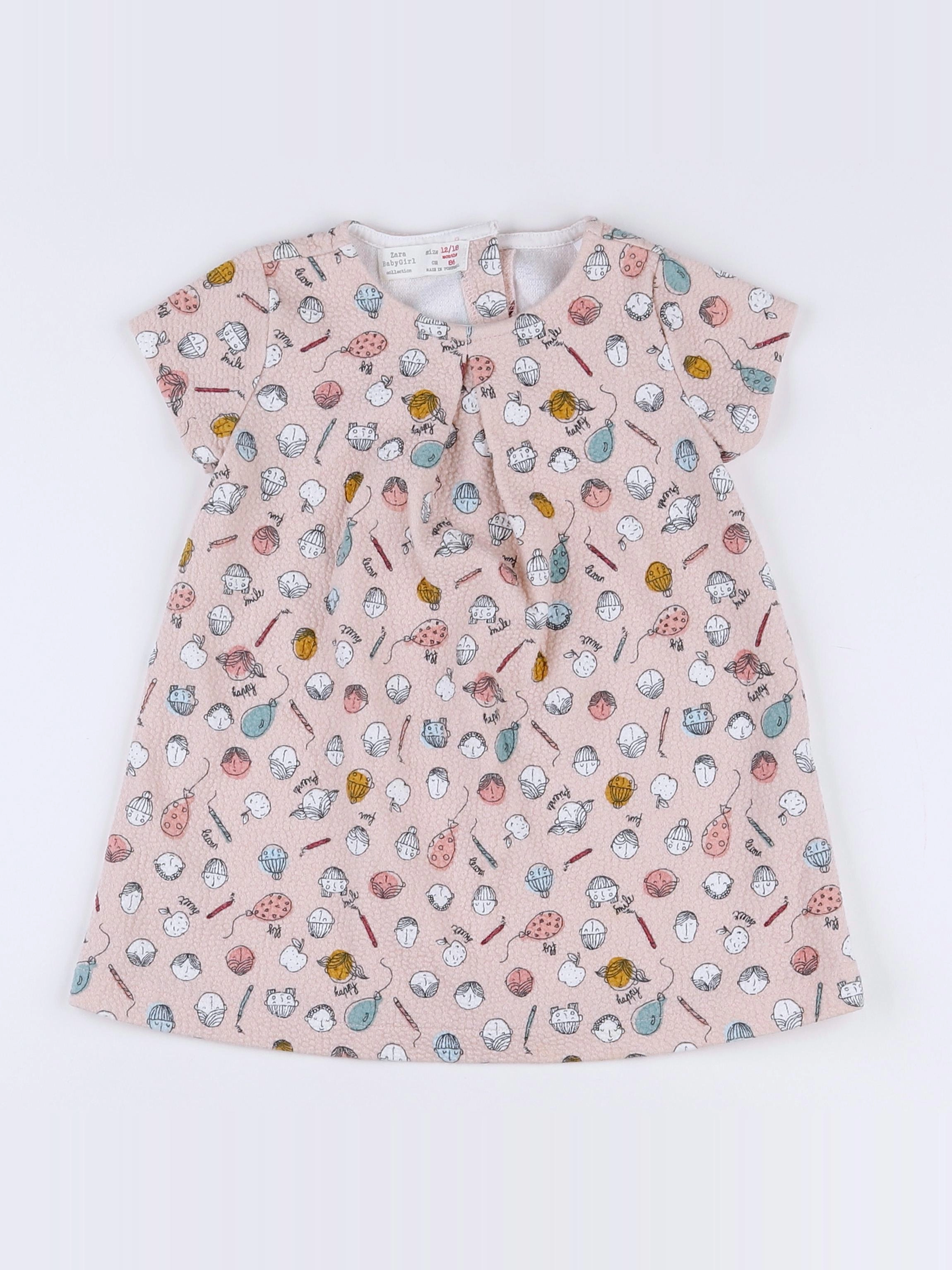 Zara - robe rose - 12/18 mois