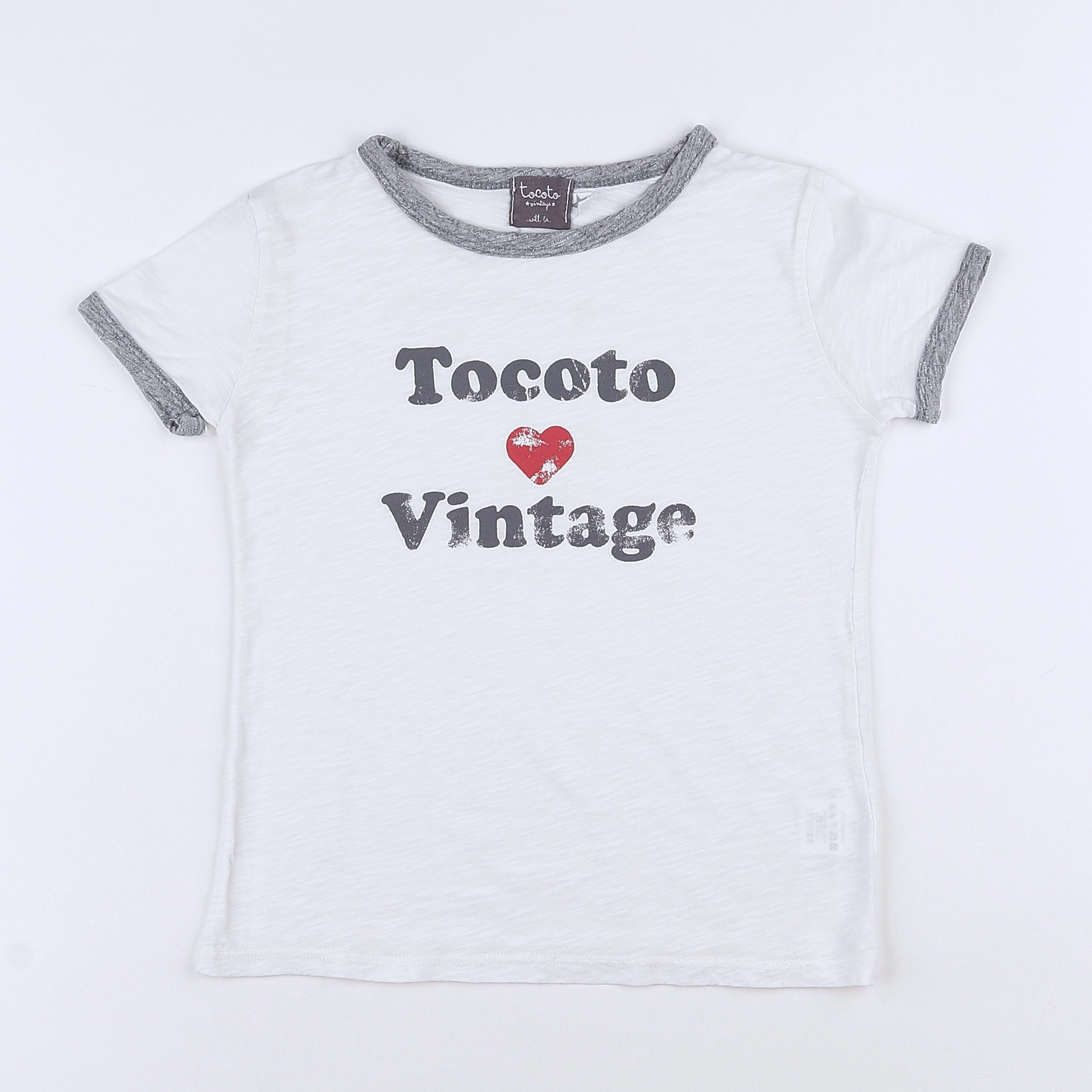 Tocoto vintage - tee-shirt blanc - 9 ans