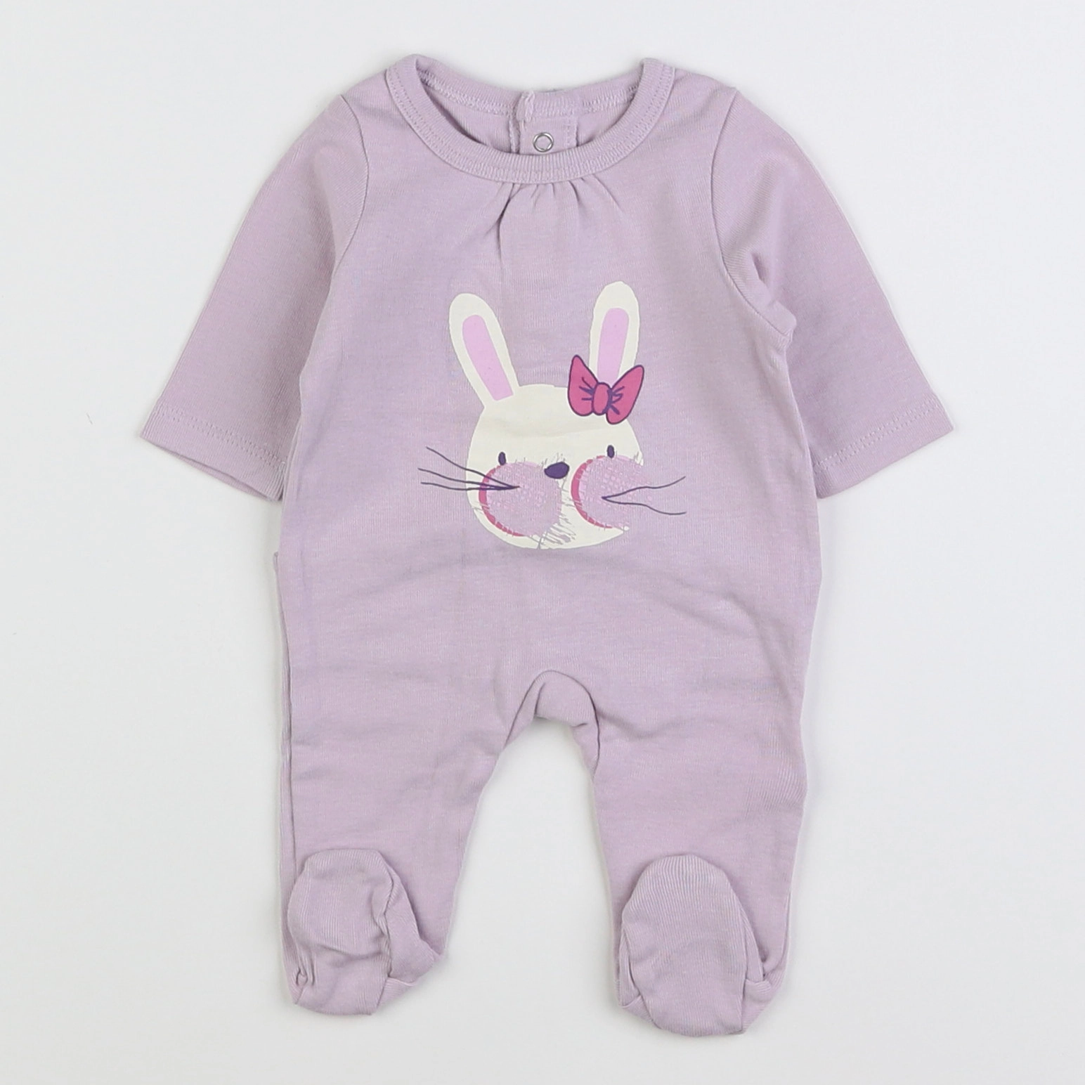 Vertbaudet - pyjama coton violet - 0 mois