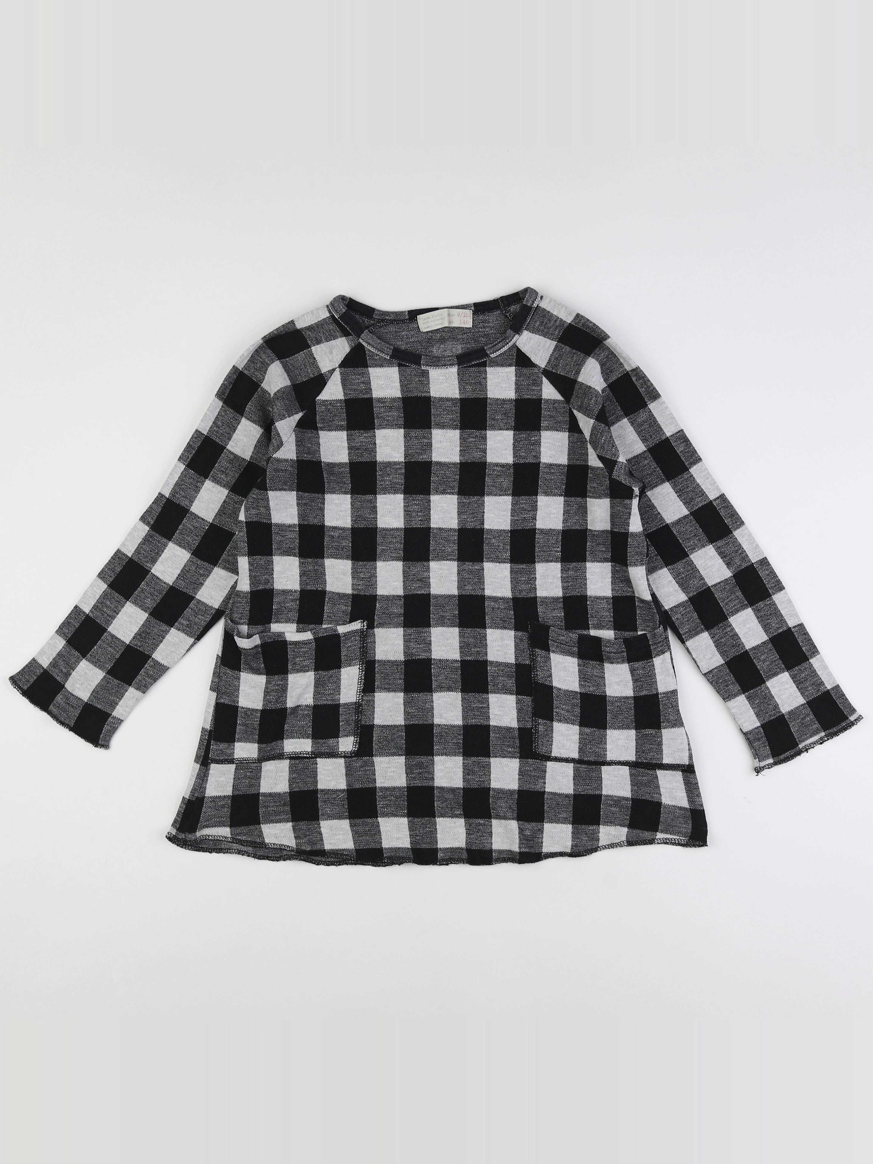 Zara - tee-shirt gris, blanc - 9/10 ans