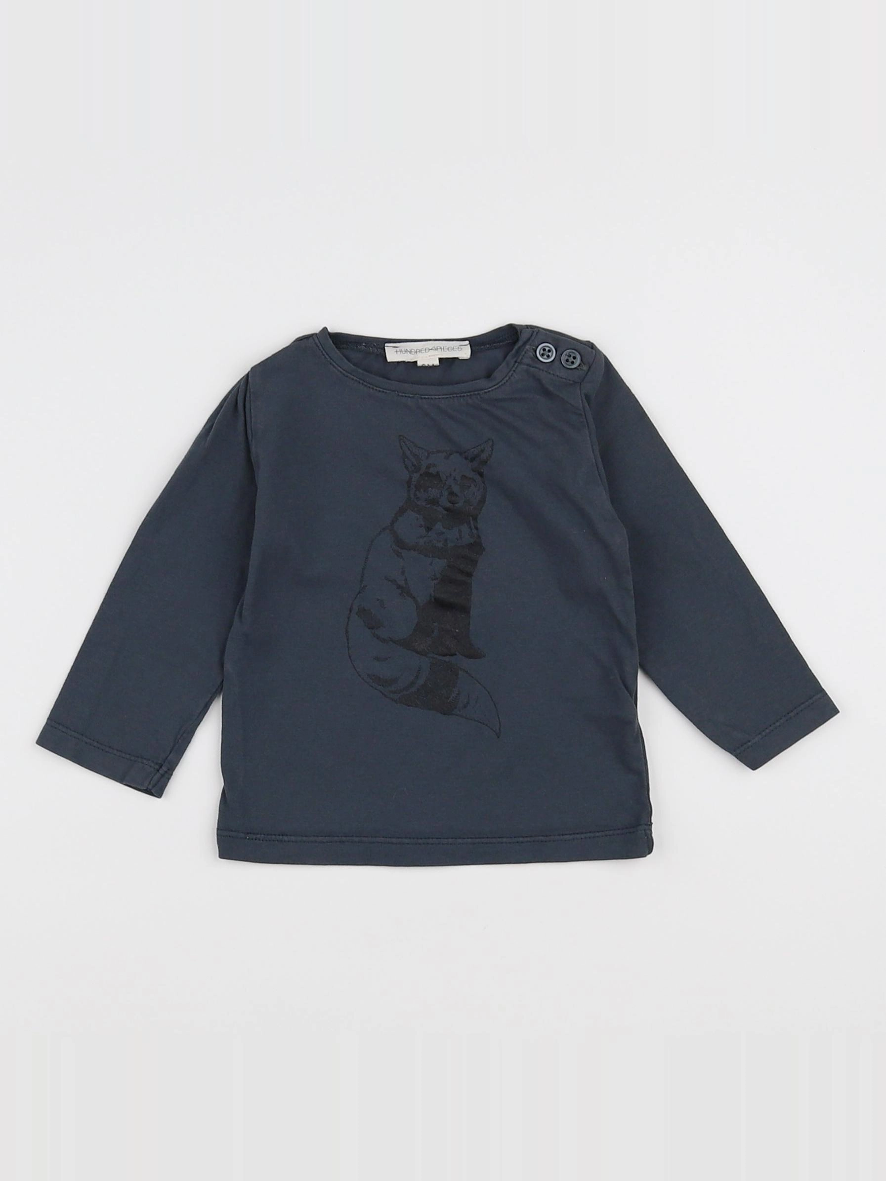 Hundred Pieces - tee-shirt gris - 6 mois