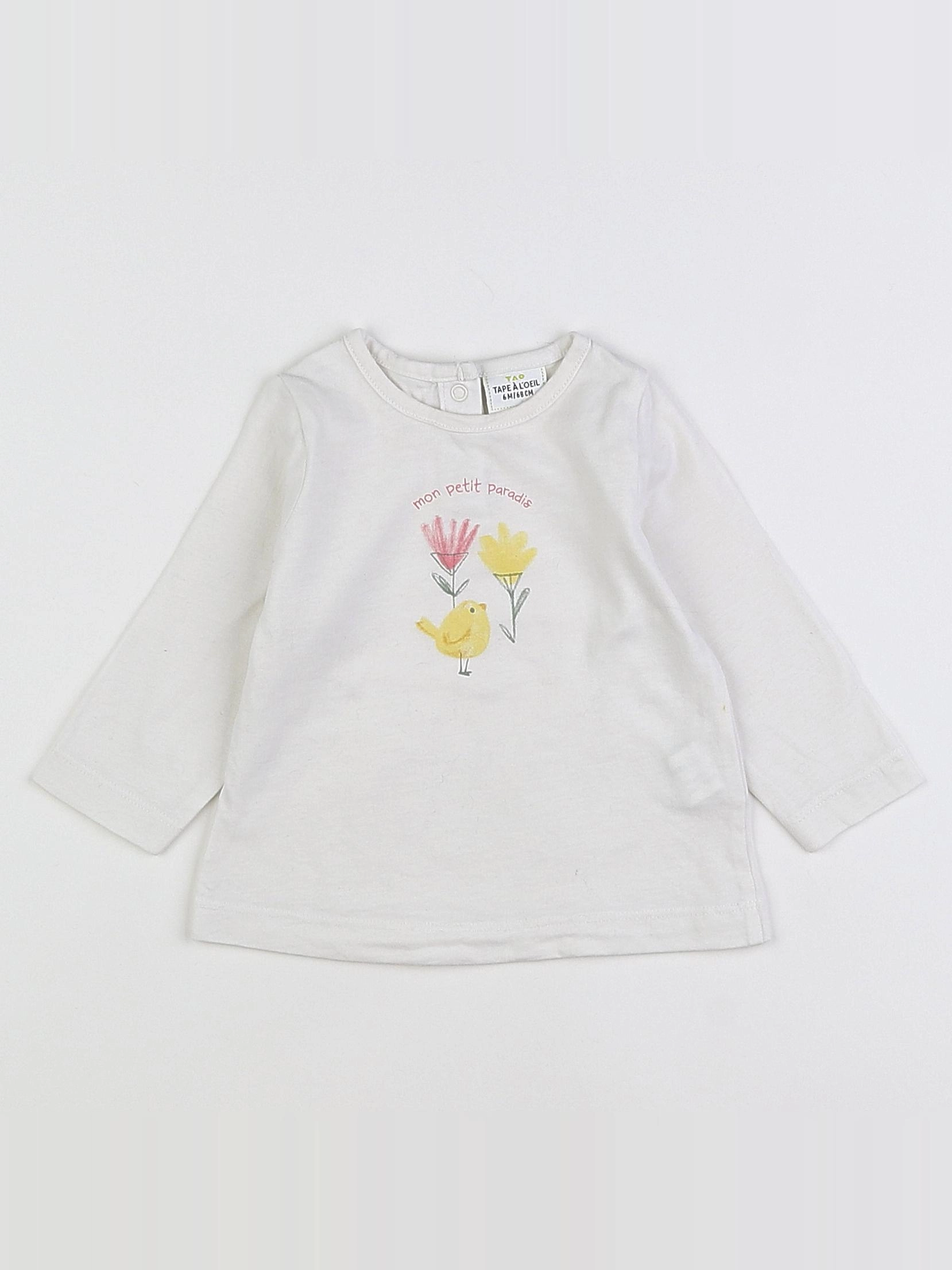 Tape à l'oeil - tee-shirt blanc - 6 mois