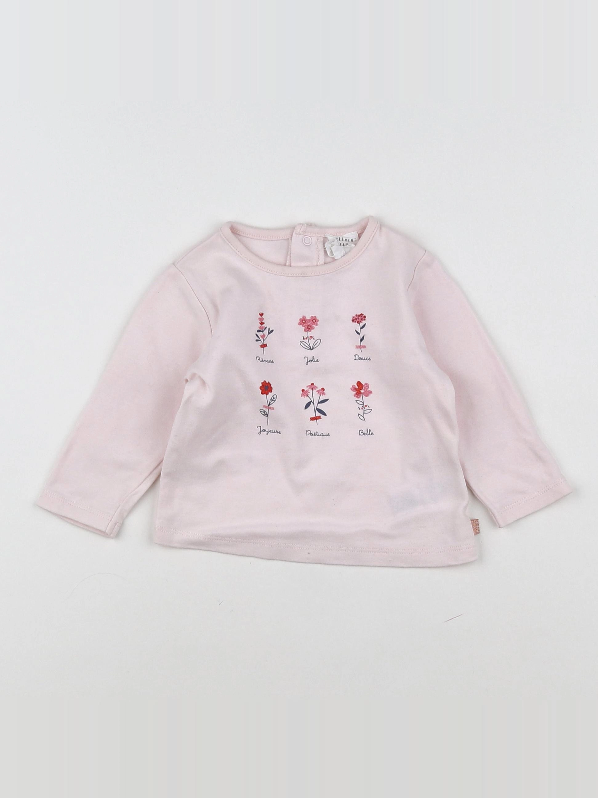 Carrément Beau - tee-shirt rose - 9 mois