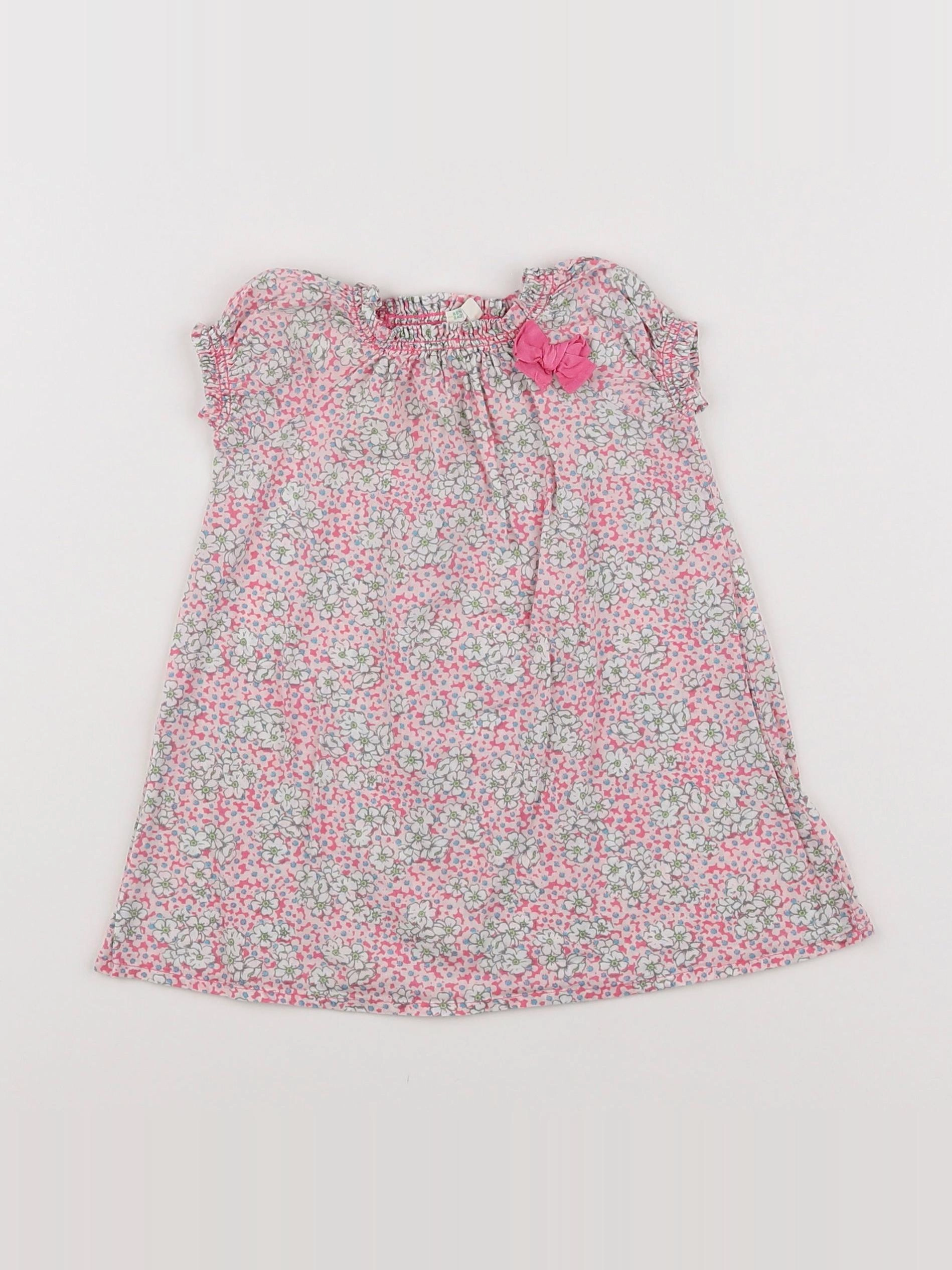 Benetton - robe rose - 3/6 mois
