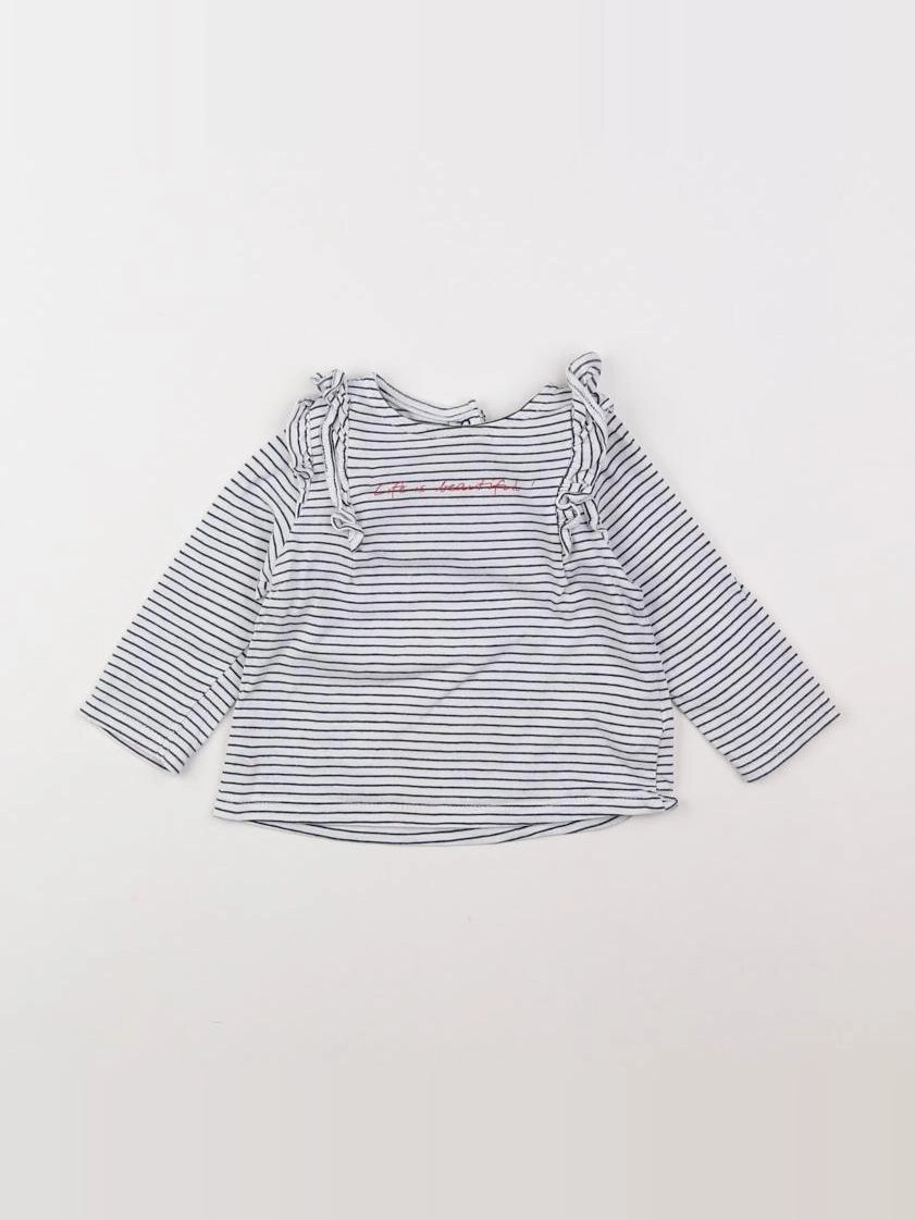 Tape à l'oeil - tee-shirt blanc, noir - 12 mois