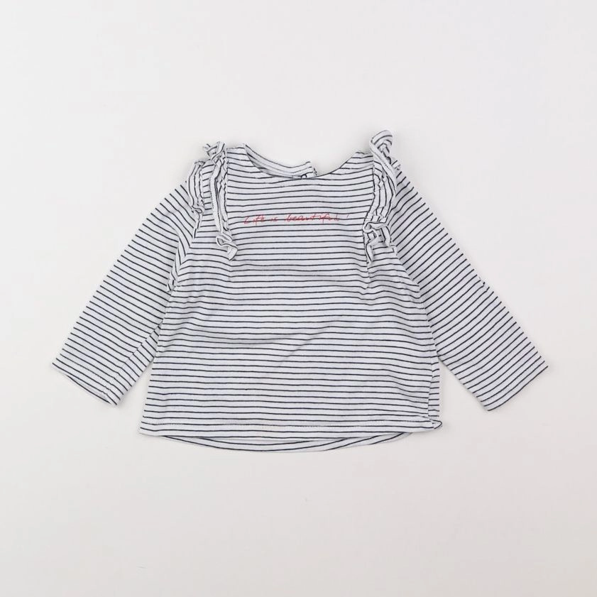 Tape à l'oeil - tee-shirt blanc, noir - 12 mois