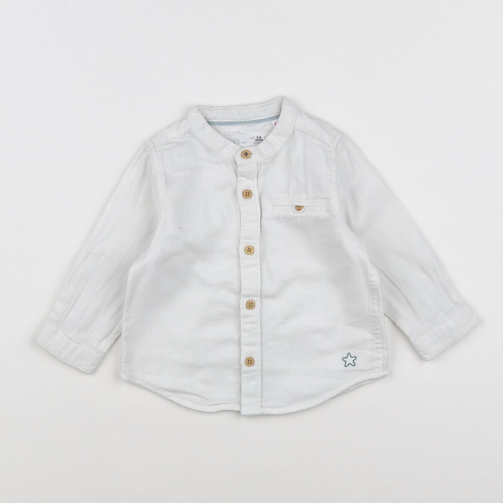 Zara - chemise blanc - 3/6 mois
