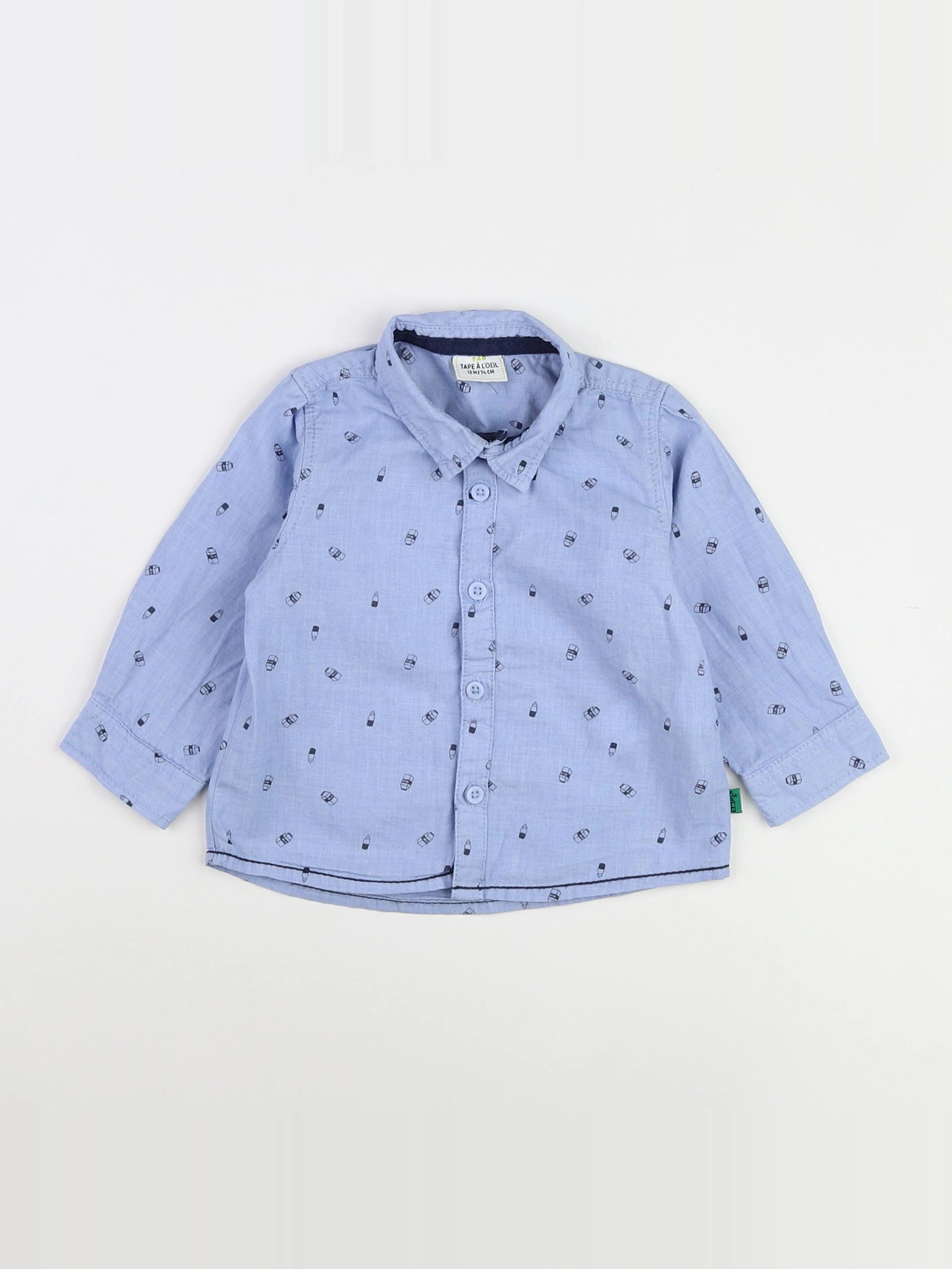 Tape à l'oeil - chemise bleu - 12 mois
