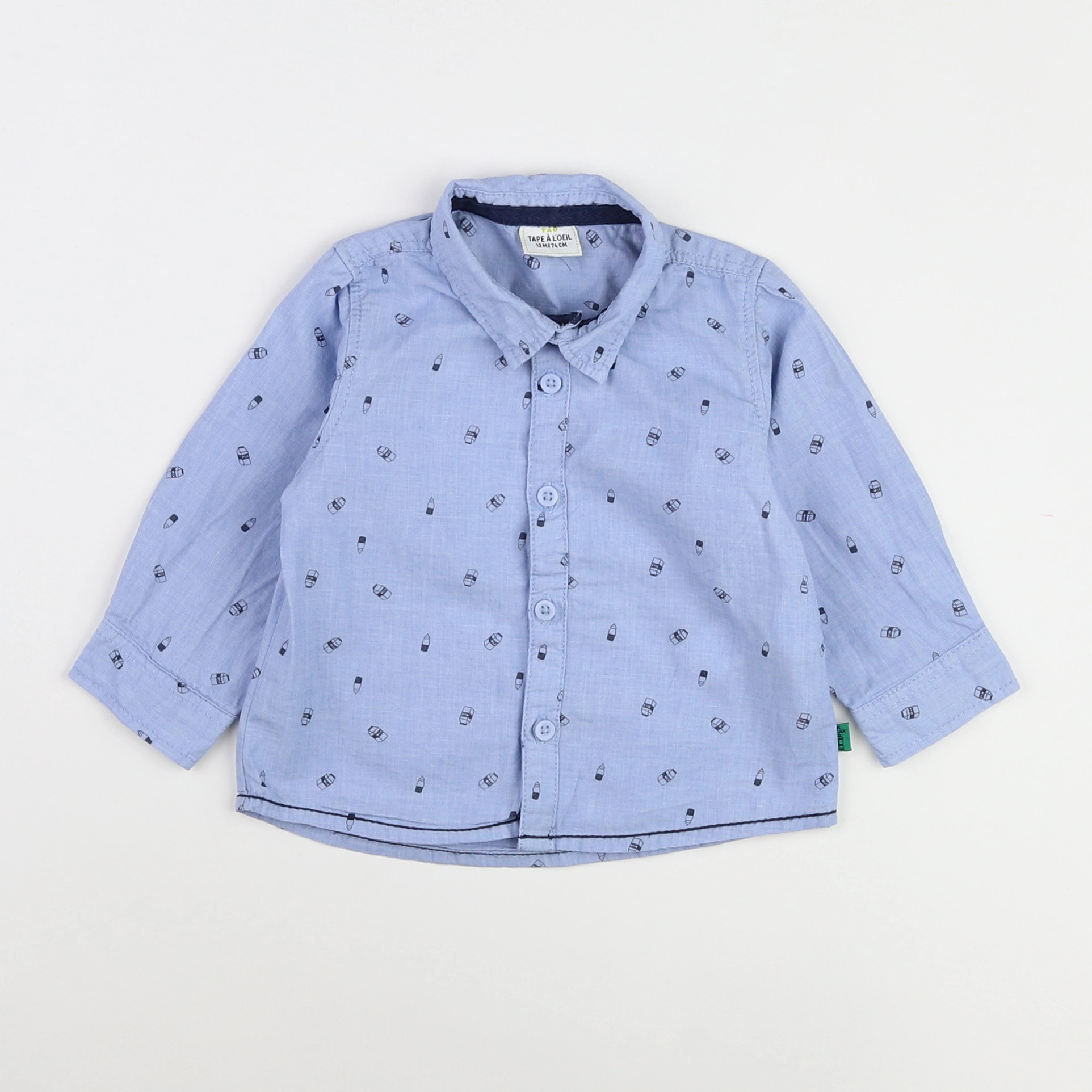 Tape à l'oeil - chemise bleu - 12 mois