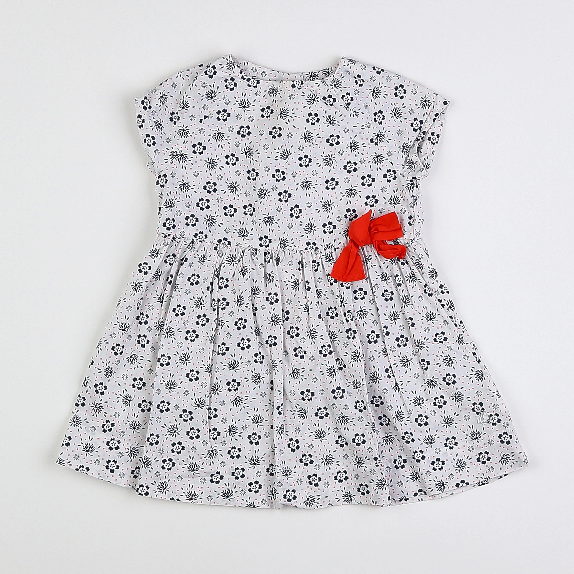 Petit Bateau - robe blanc - 12 mois