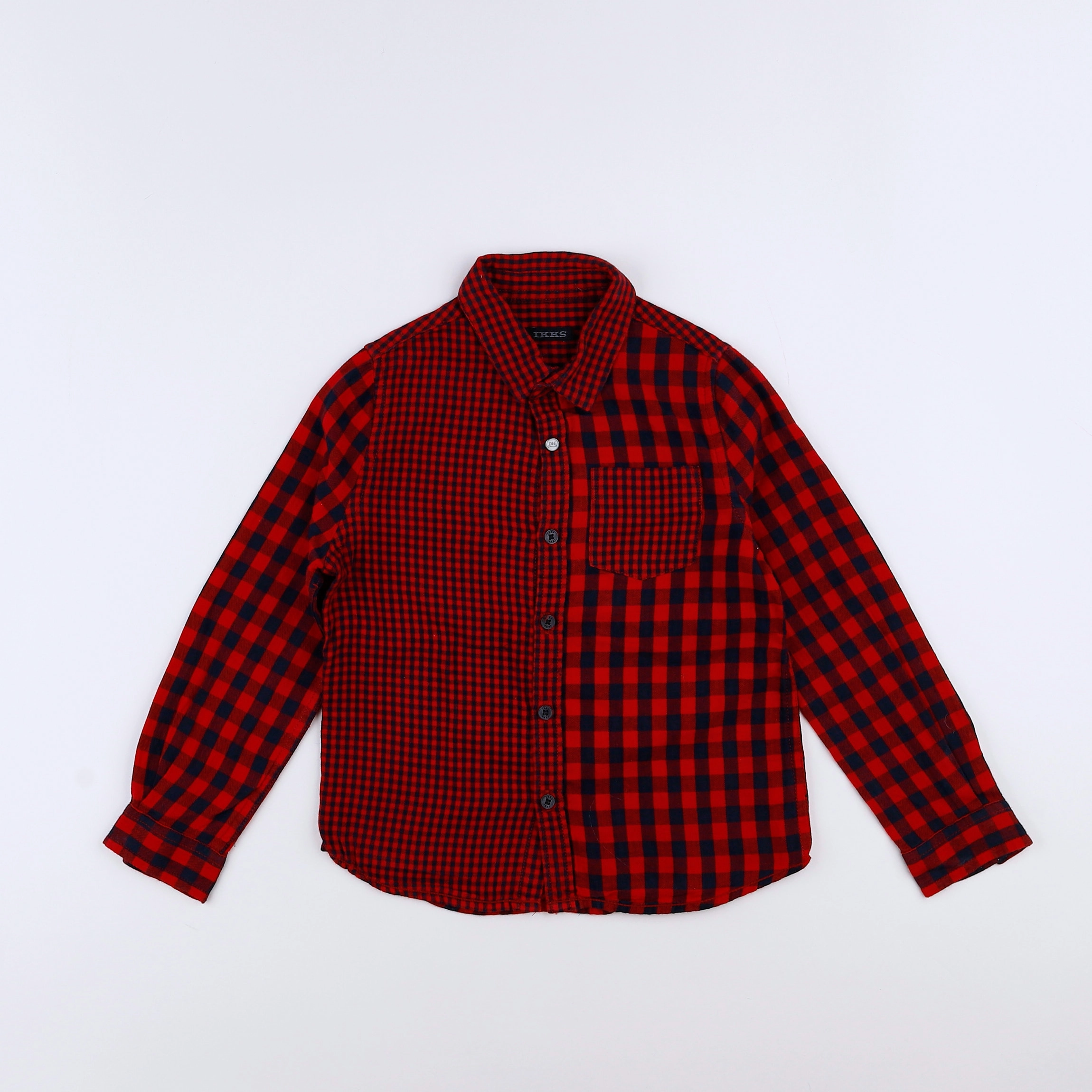 IKKS - chemise rouge, noir - 4 ans