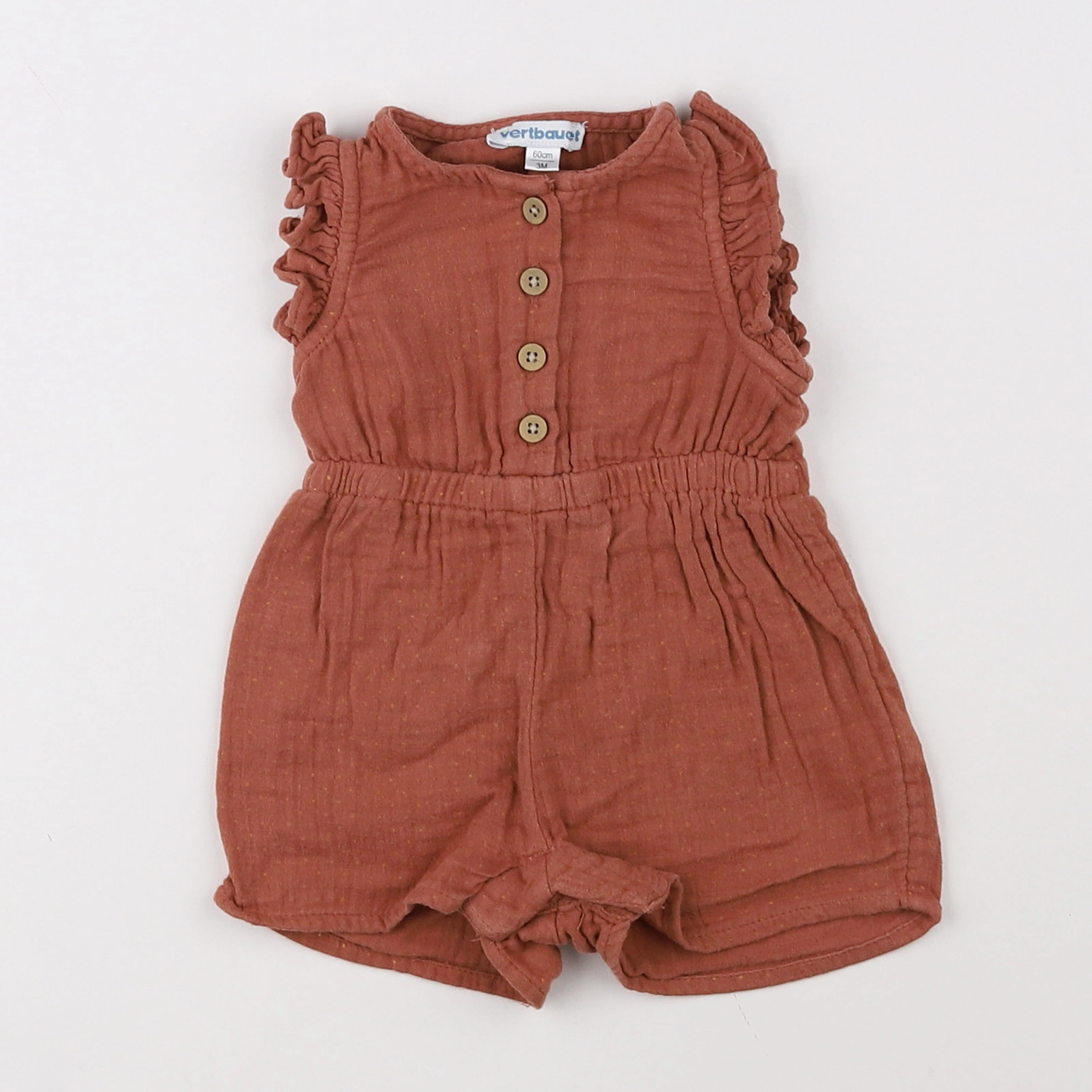 Vertbaudet - combinaison marron - 3 mois