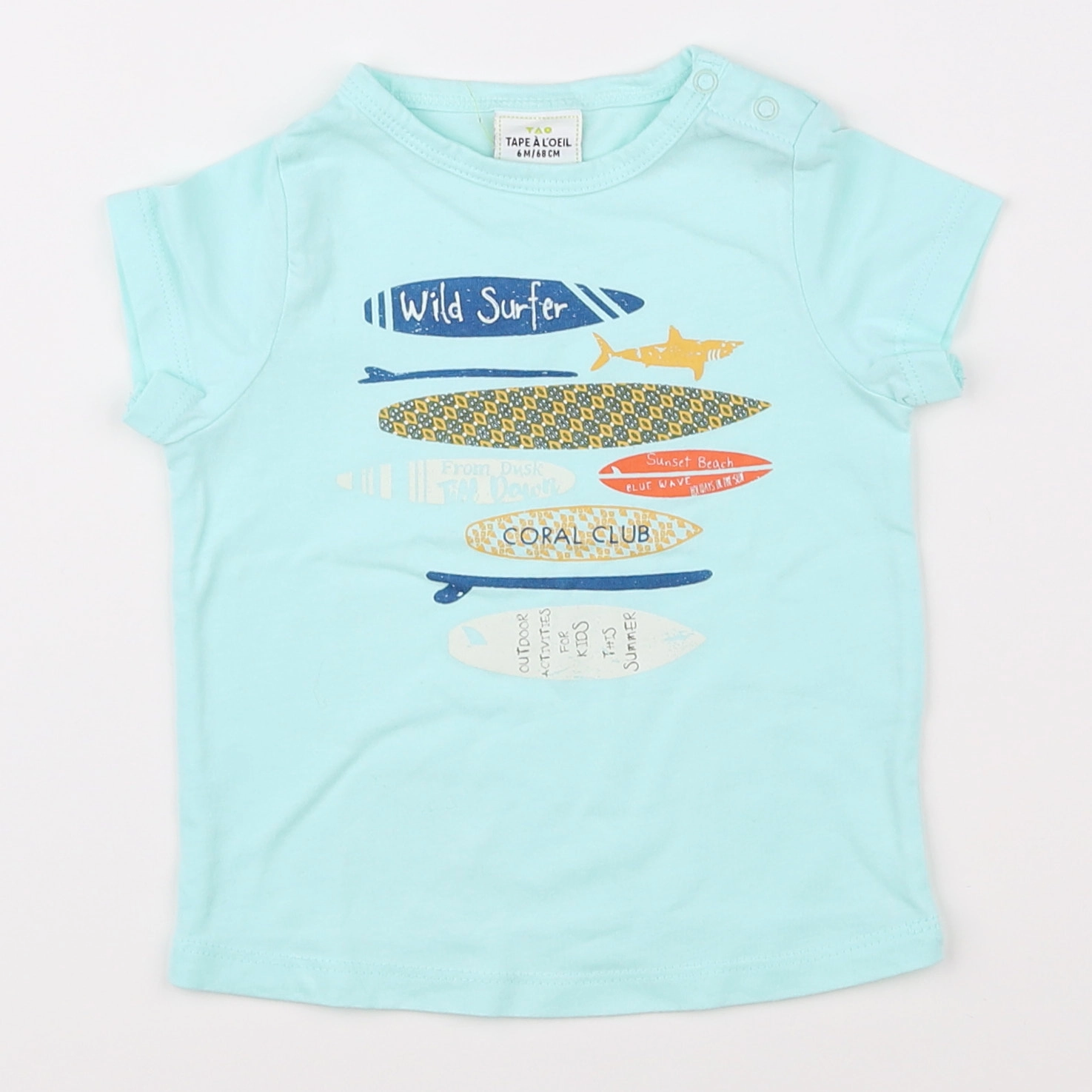 Tape à l'oeil - tee-shirt bleu - 6 mois