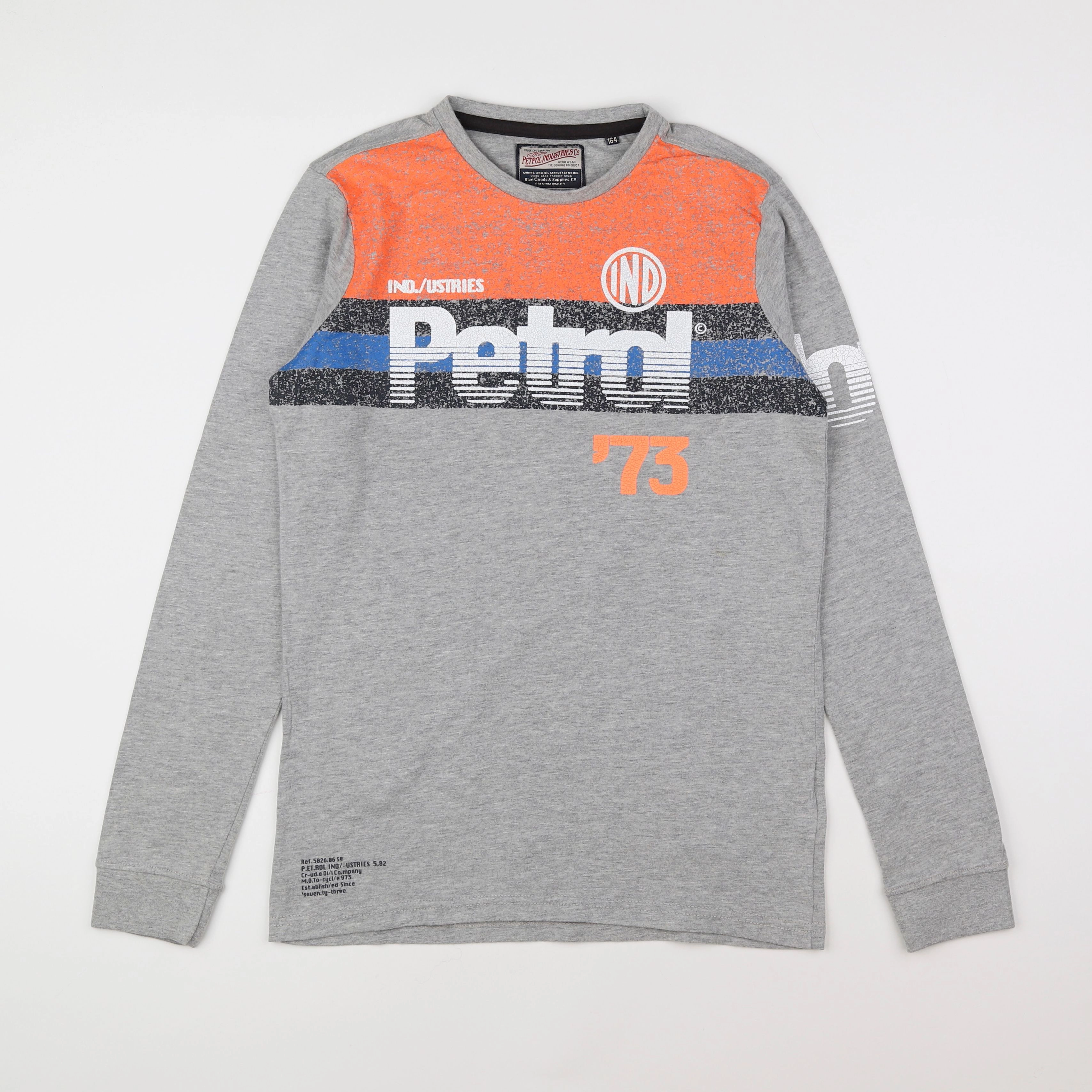 Petrol Industries - tee-shirt gris, orange - 14 ans