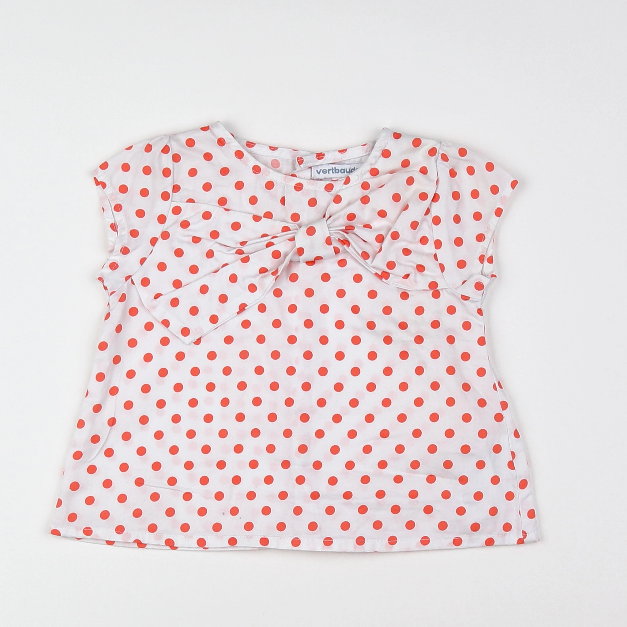 Vertbaudet - blouse blanc, rouge - 12 mois