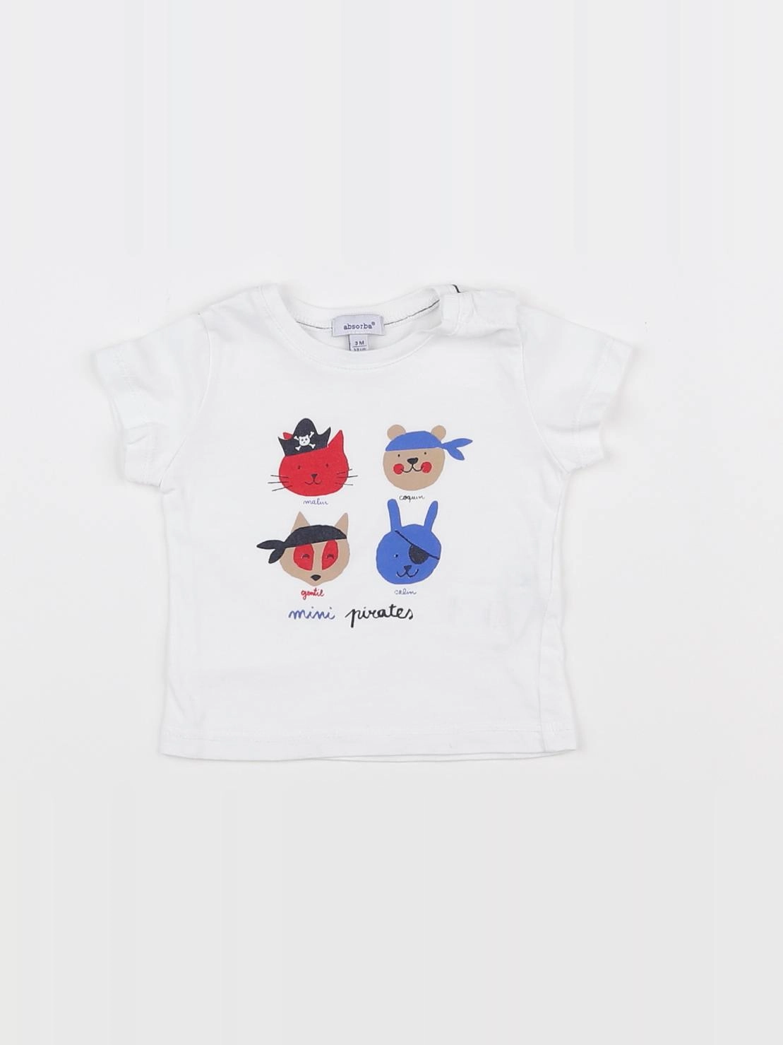Absorba - tee-shirt blanc - 3 mois