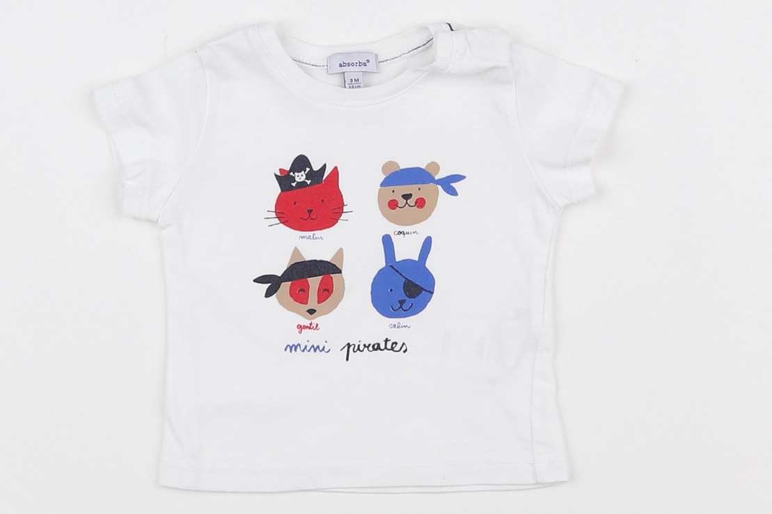 Absorba - tee-shirt blanc - 3 mois