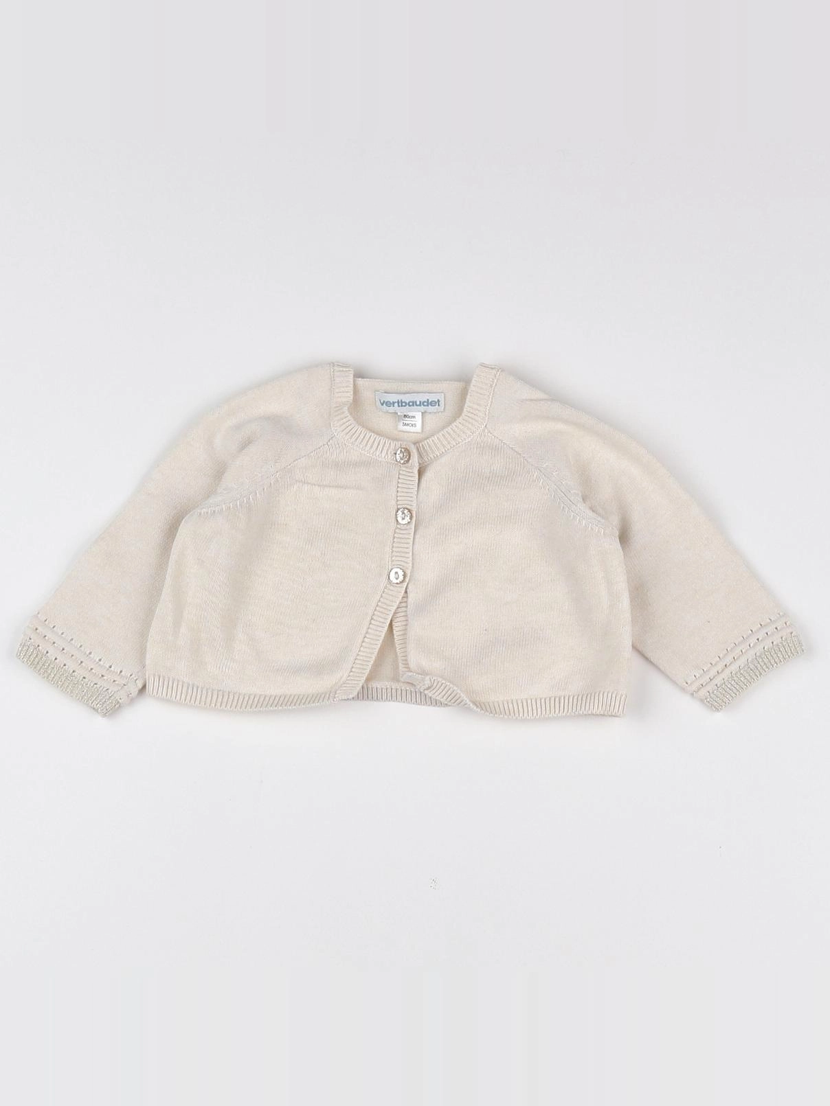 Vertbaudet - gilet beige - 3 mois
