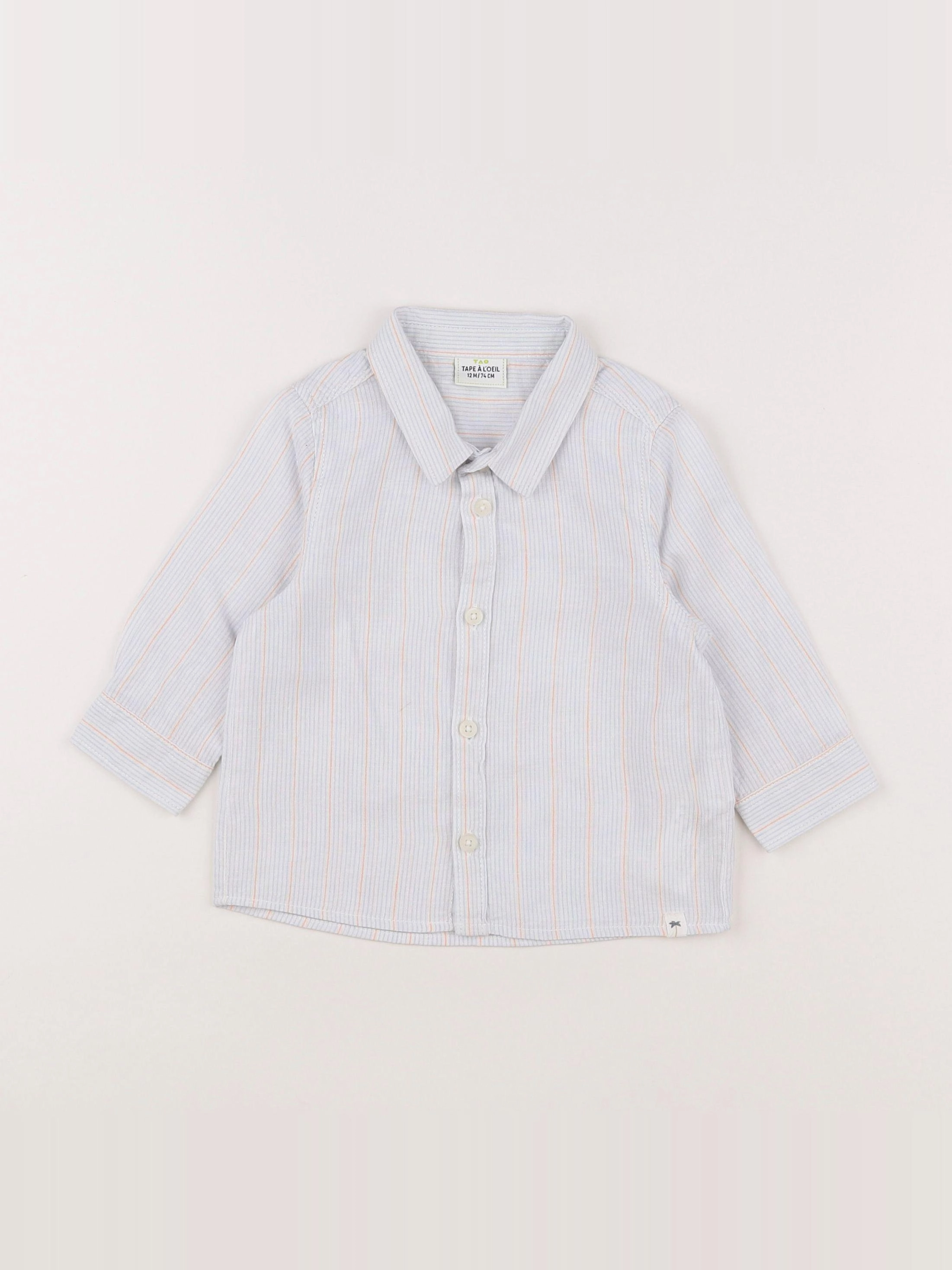 Tape à l'oeil - chemise bleu, blanc - 12 mois