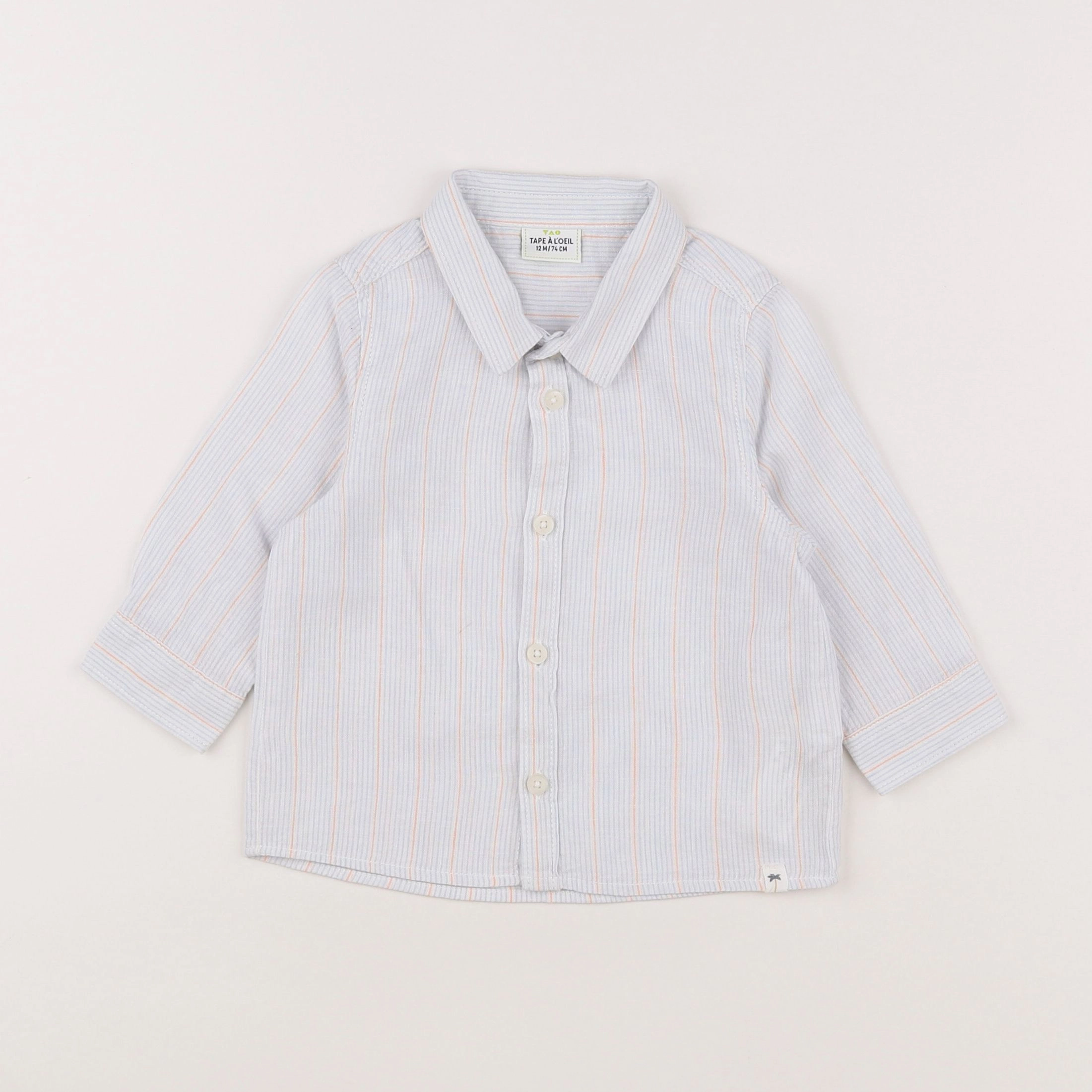 Tape à l'oeil - chemise bleu, blanc - 12 mois