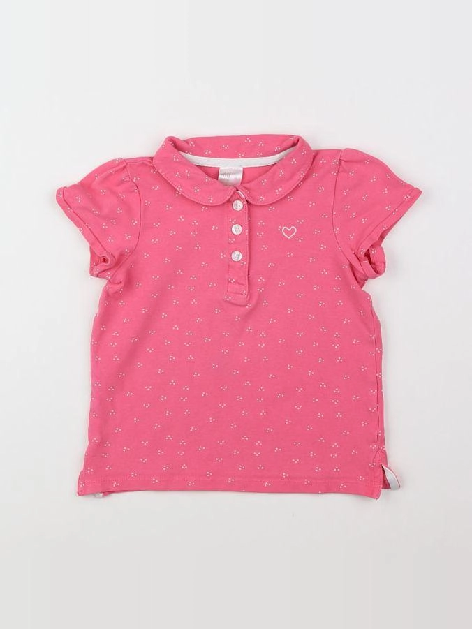 H&M - polo rose - 12/18 mois