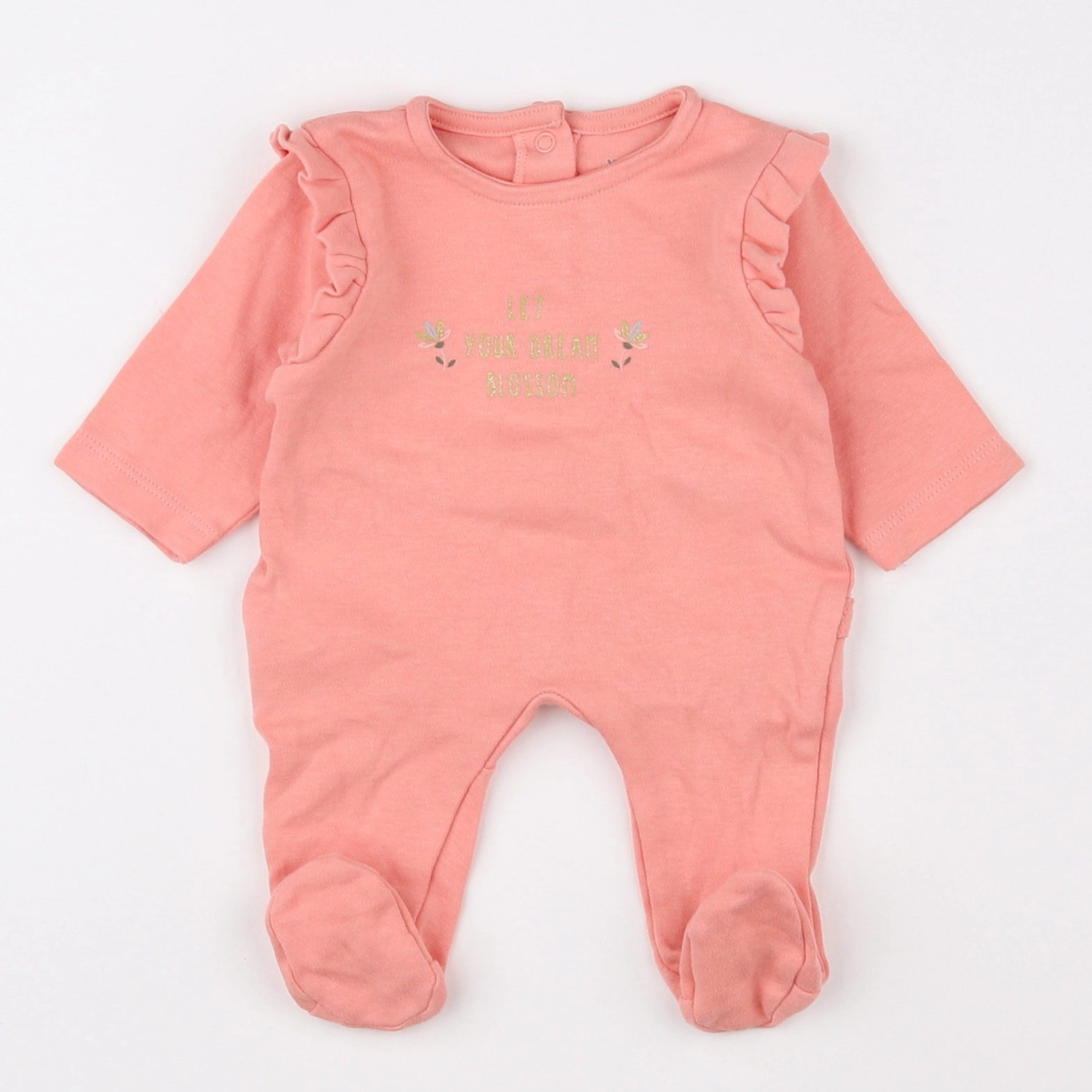 Vertbaudet - pyjama coton rose - 0 mois