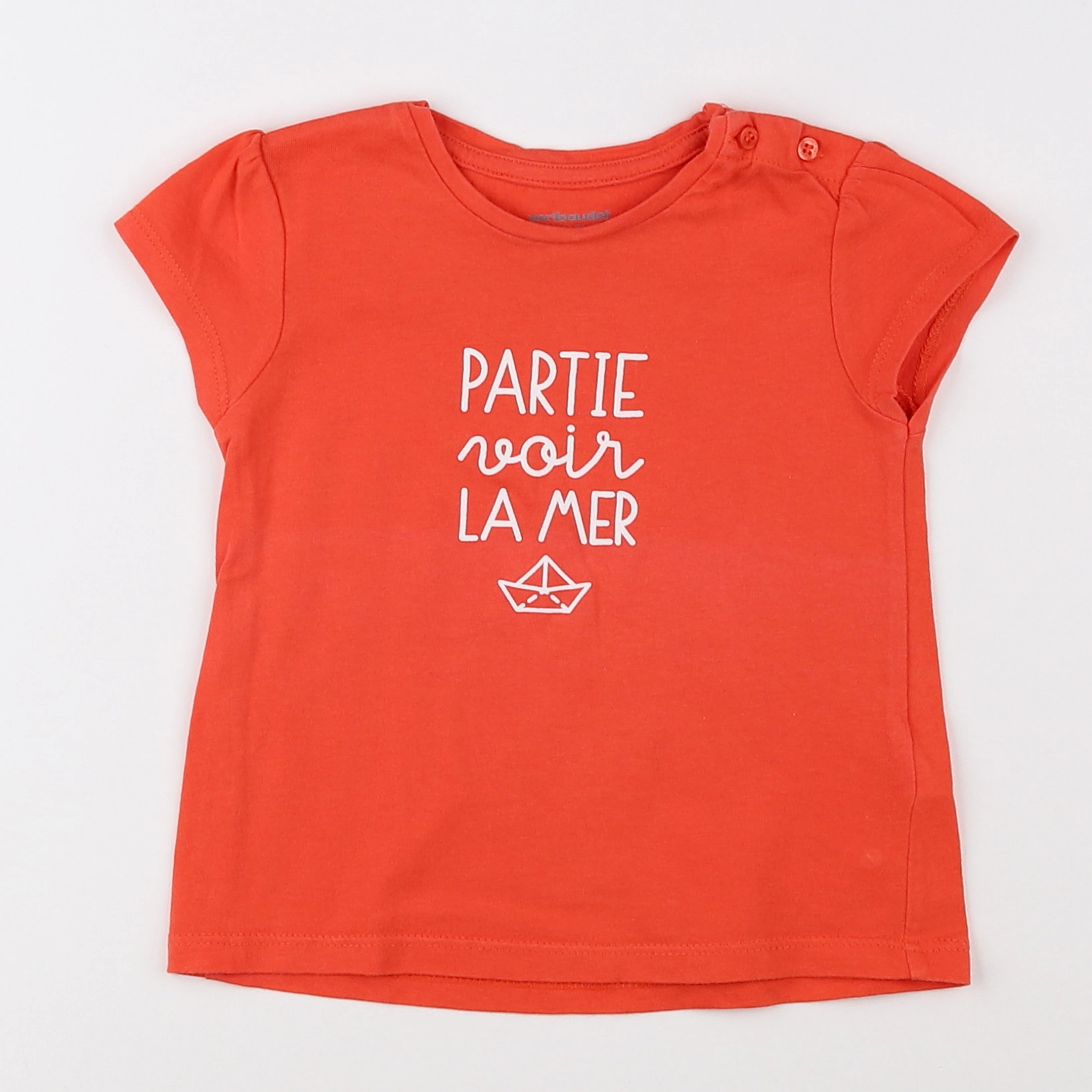 Vertbaudet - tee-shirt rouge - 12 mois
