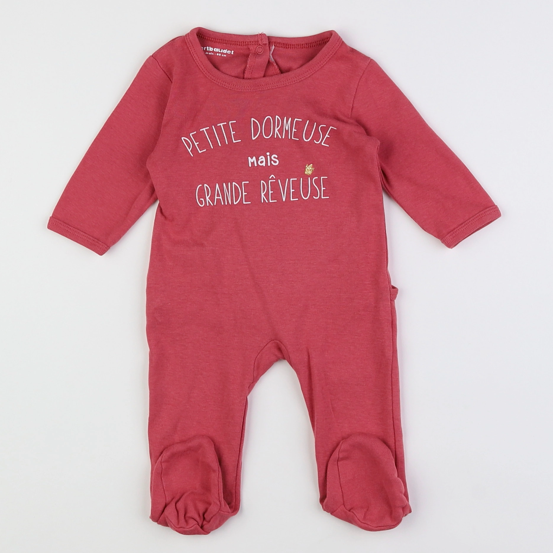 Vertbaudet - pyjama coton rose - 3 mois