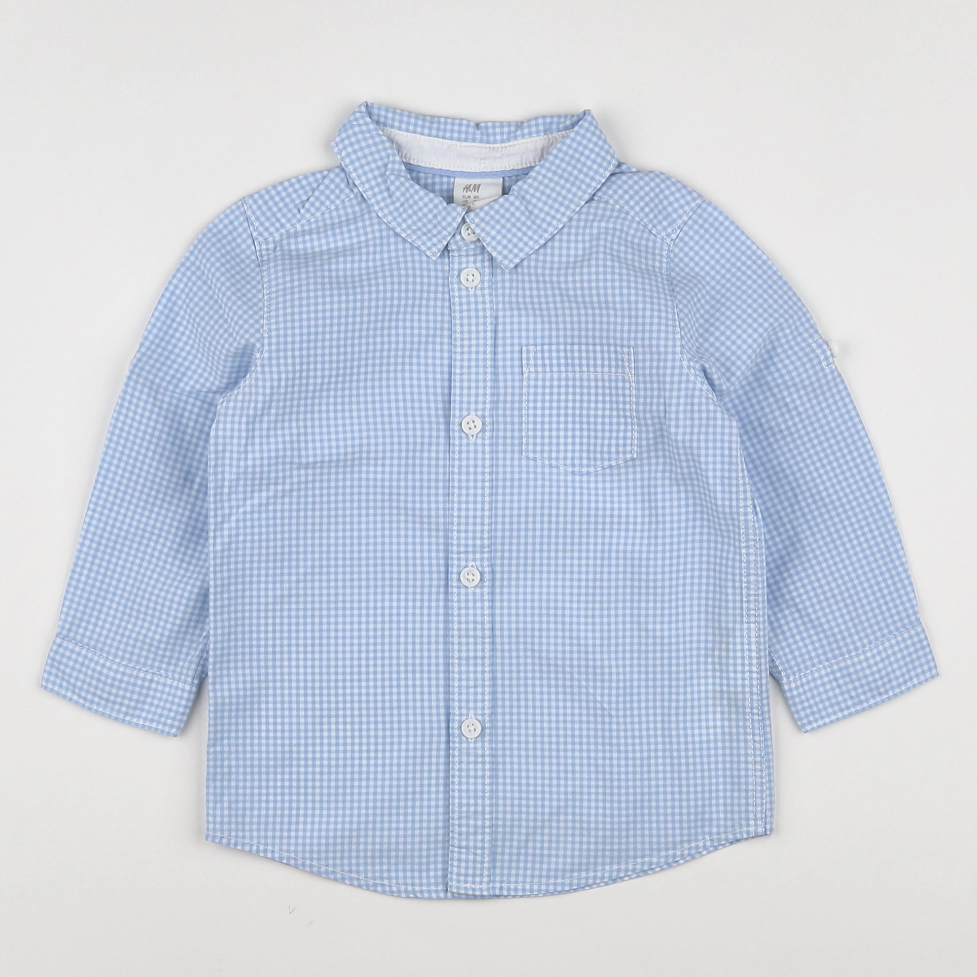 H&M - chemise bleu - 9/12 mois