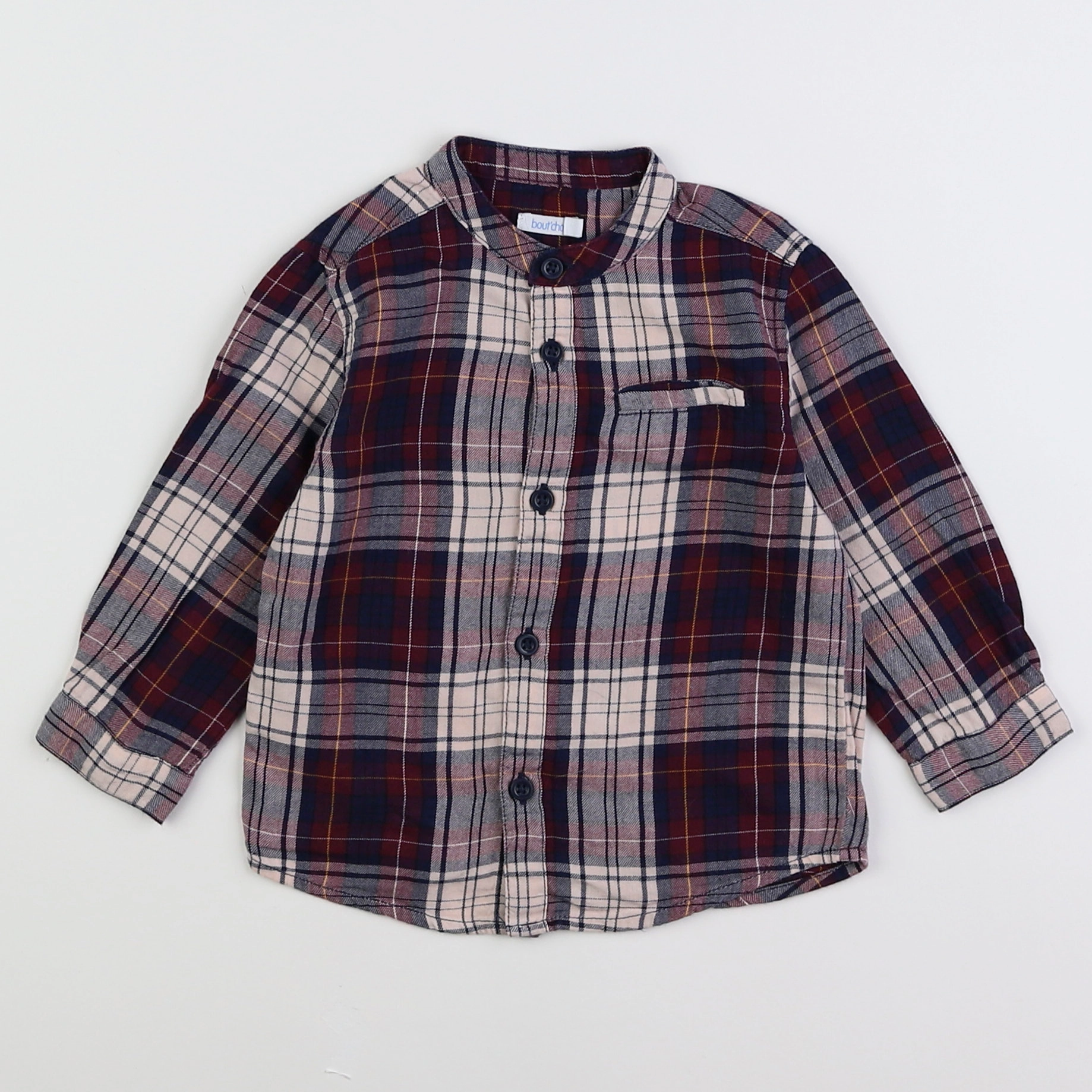 Boutchou - chemise rouge, beige - 12 mois