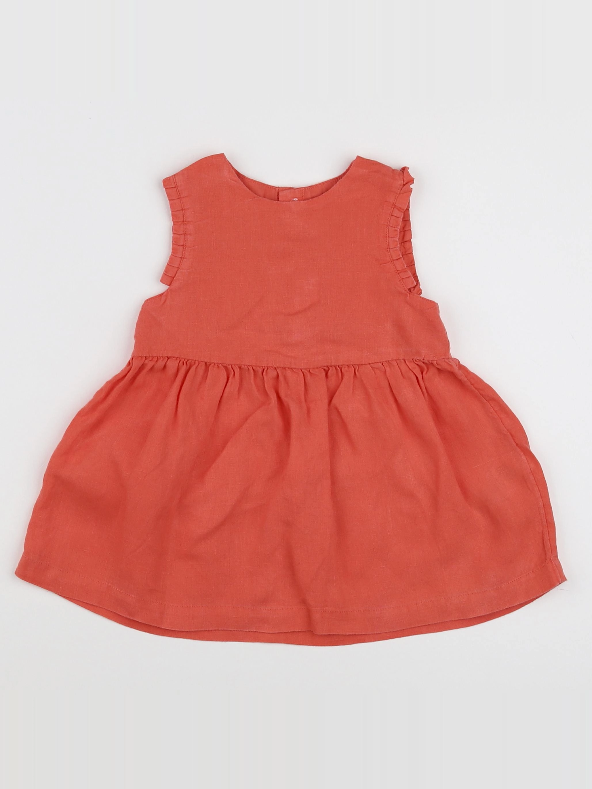 Petit Bateau - robe orange - 12 mois