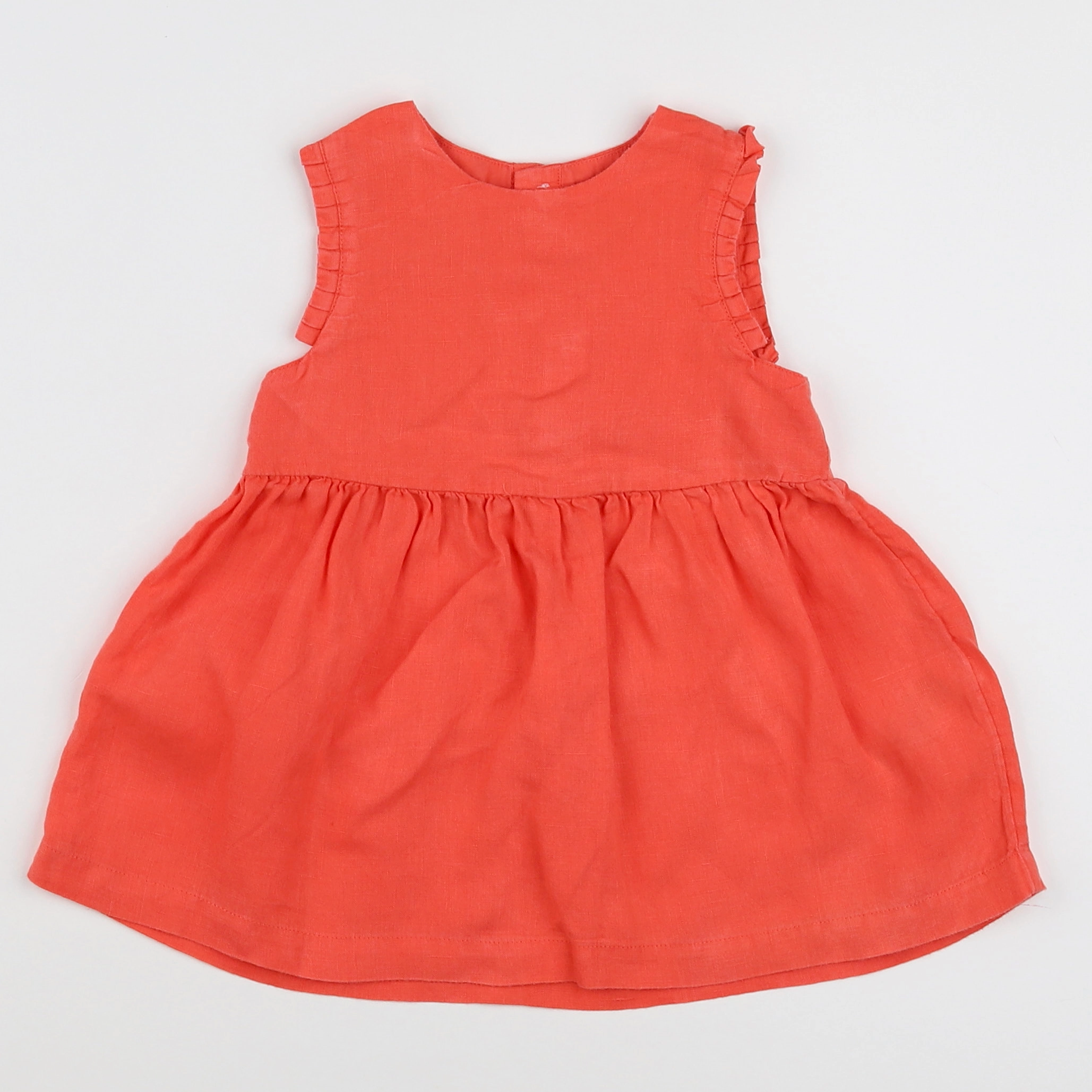 Petit Bateau - robe orange - 12 mois