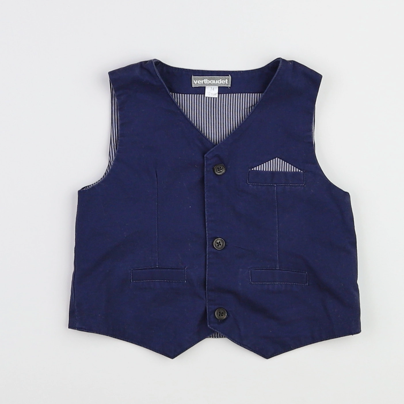 Vertbaudet - gilet bleu - 12 mois