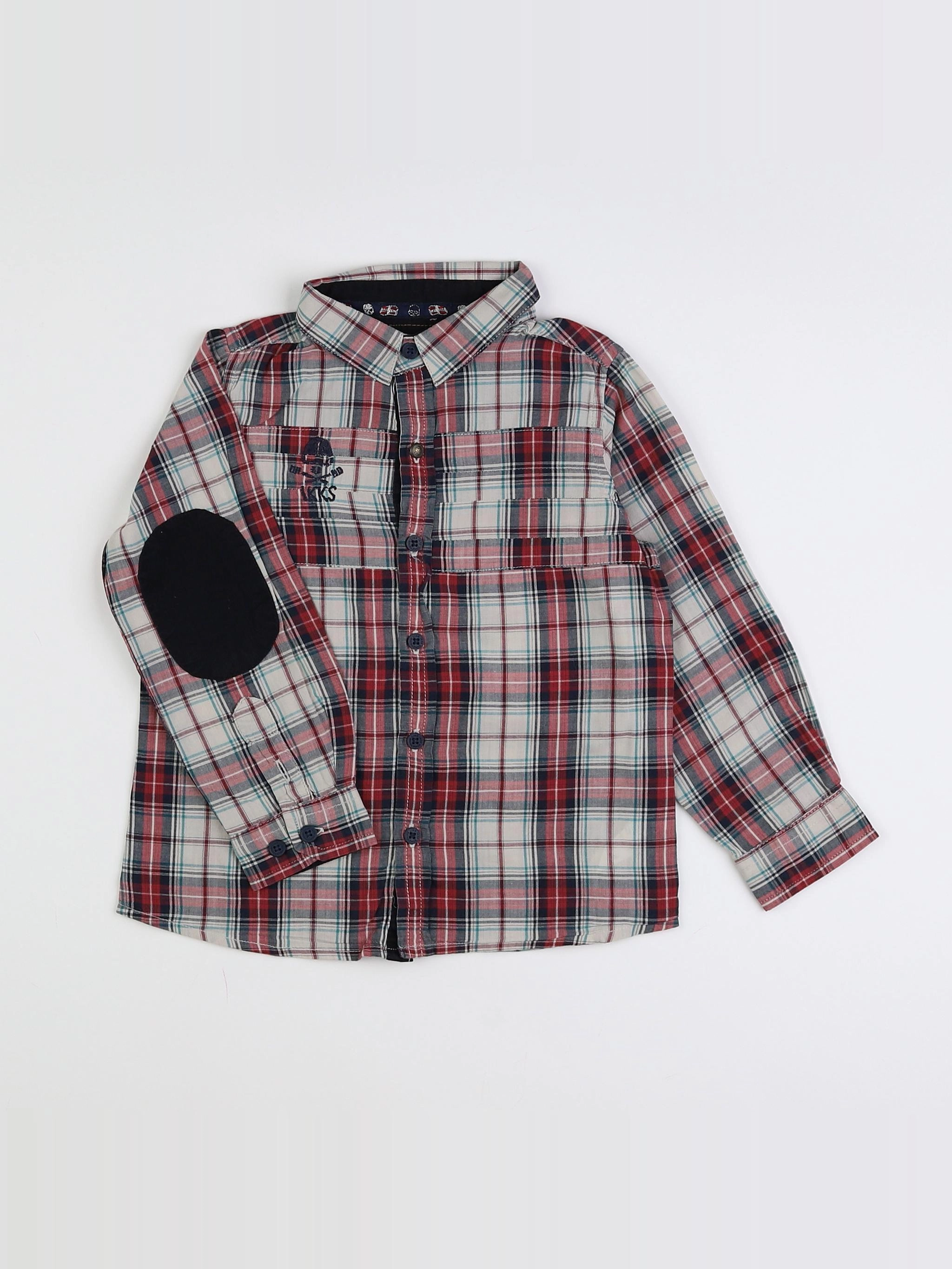 IKKS - chemise beige, rouge - 3 ans