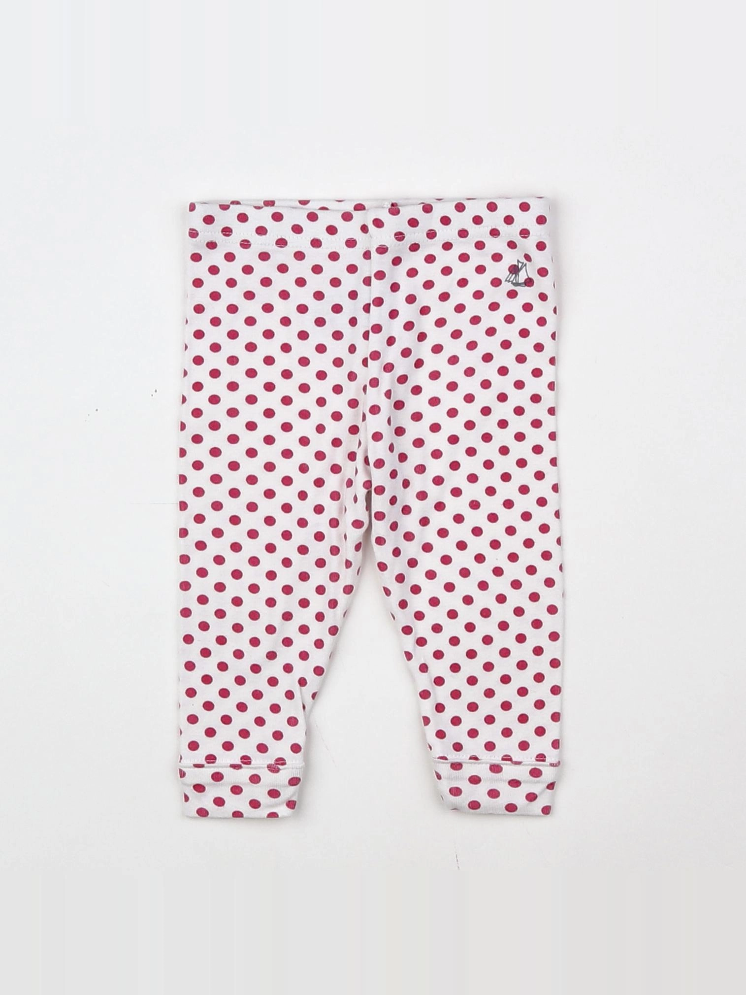 Petit Bateau - legging blanc, rose - 6 mois