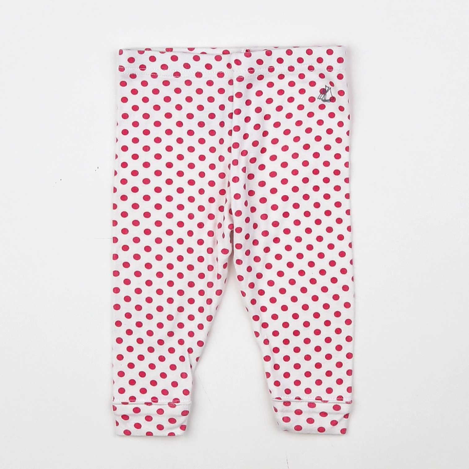 Petit Bateau - legging blanc, rose - 6 mois