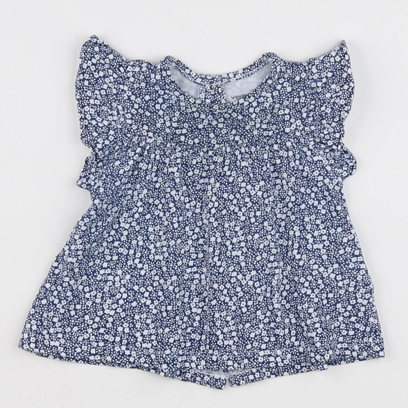 Vertbaudet - tee-shirt blanc, bleu - 9 mois