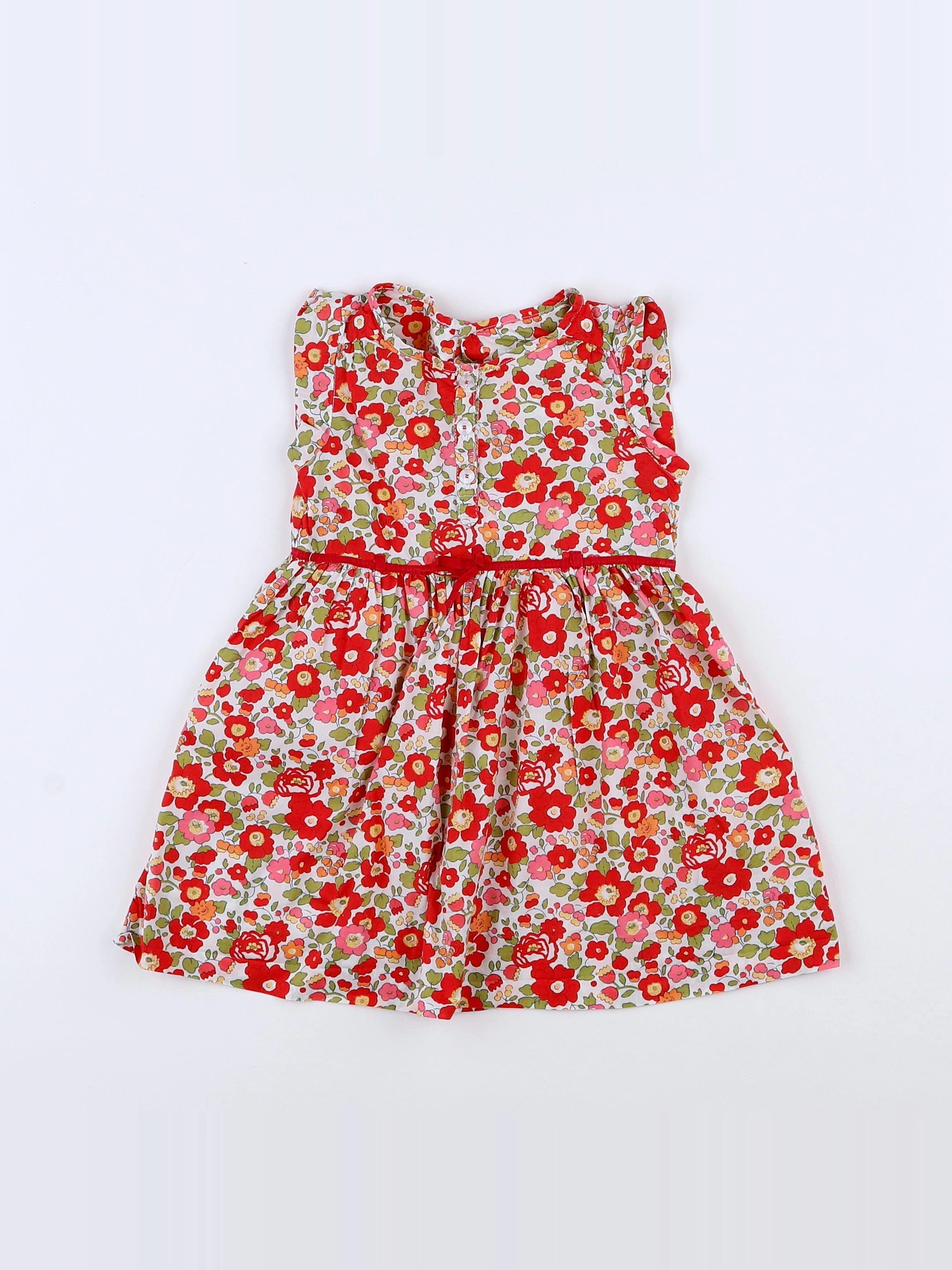Jacadi - robe rouge, rose - 12 mois