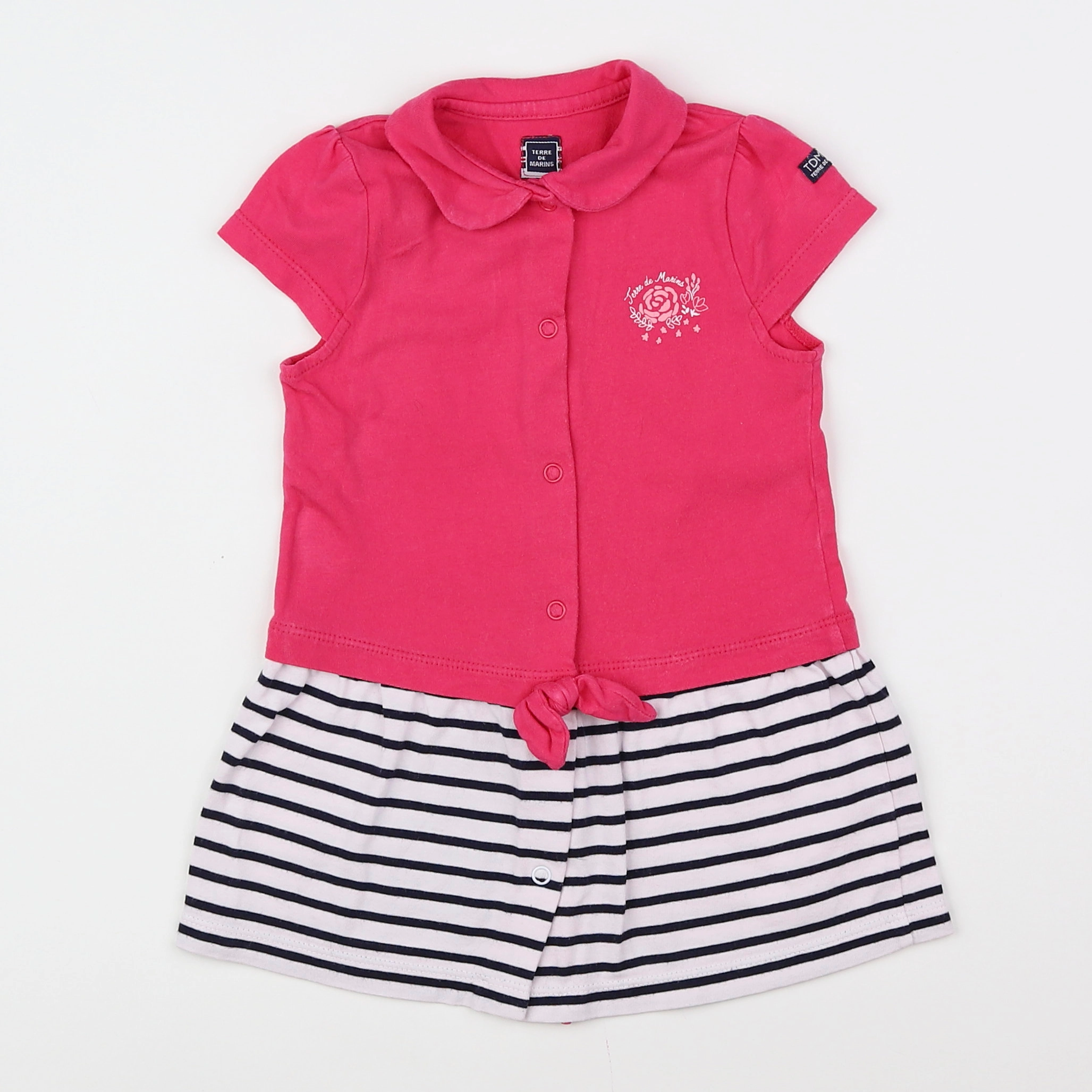 Terre de marins - robe rose - 2 ans