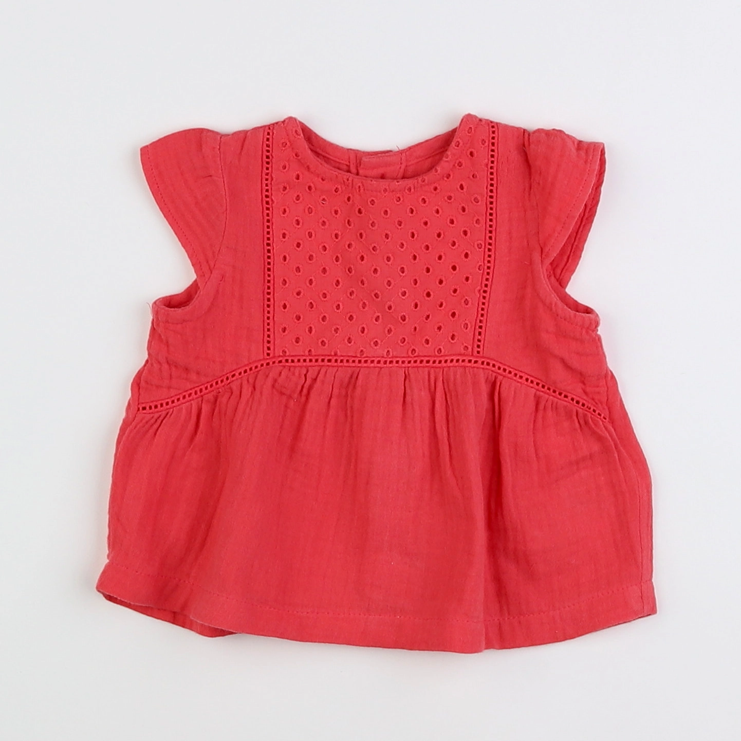 Vertbaudet - blouse rouge - 3 mois