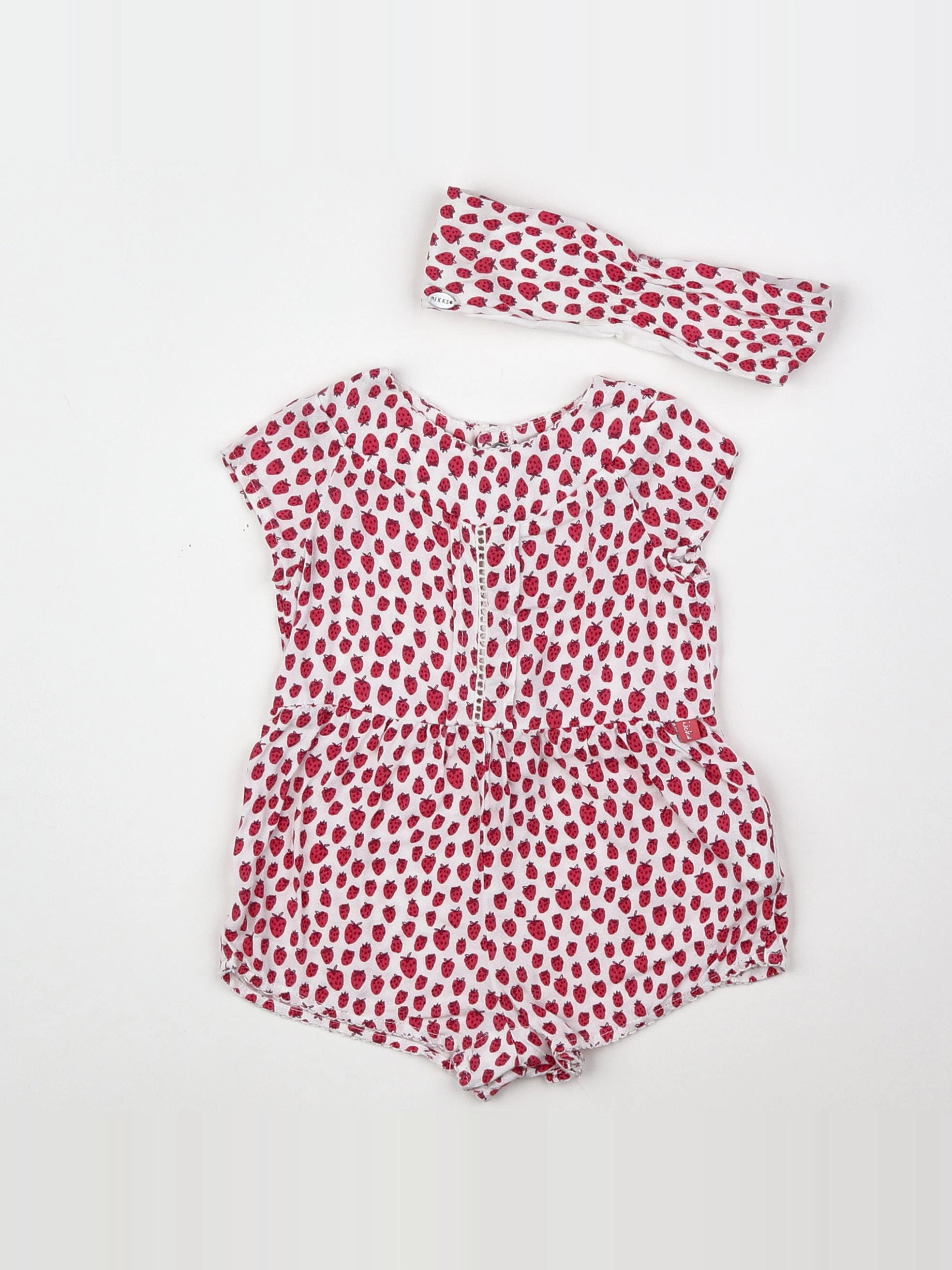 IKKS - combinaison blanc, rose - 6 mois