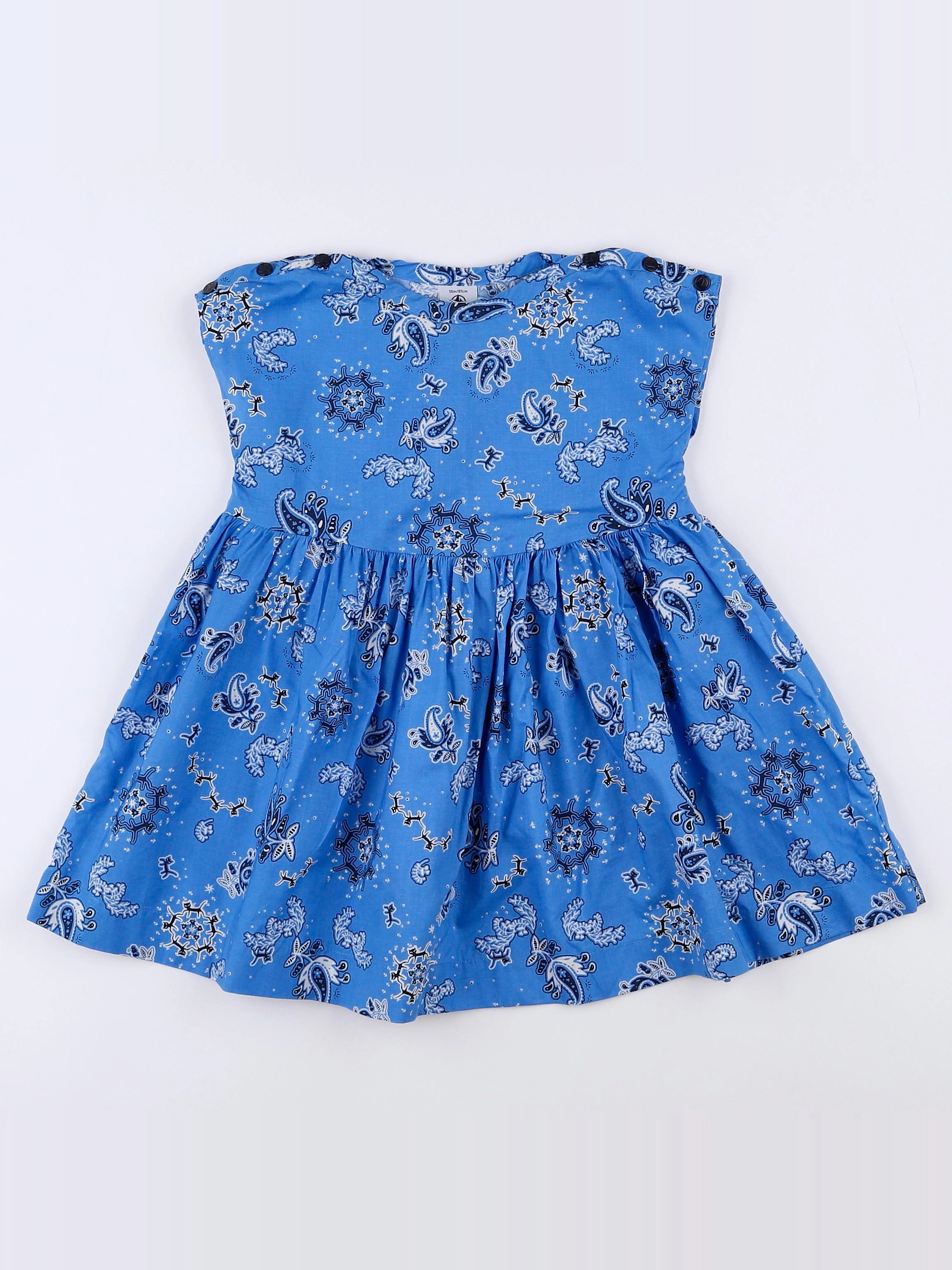 Petit Bateau - robe bleu - 18 mois
