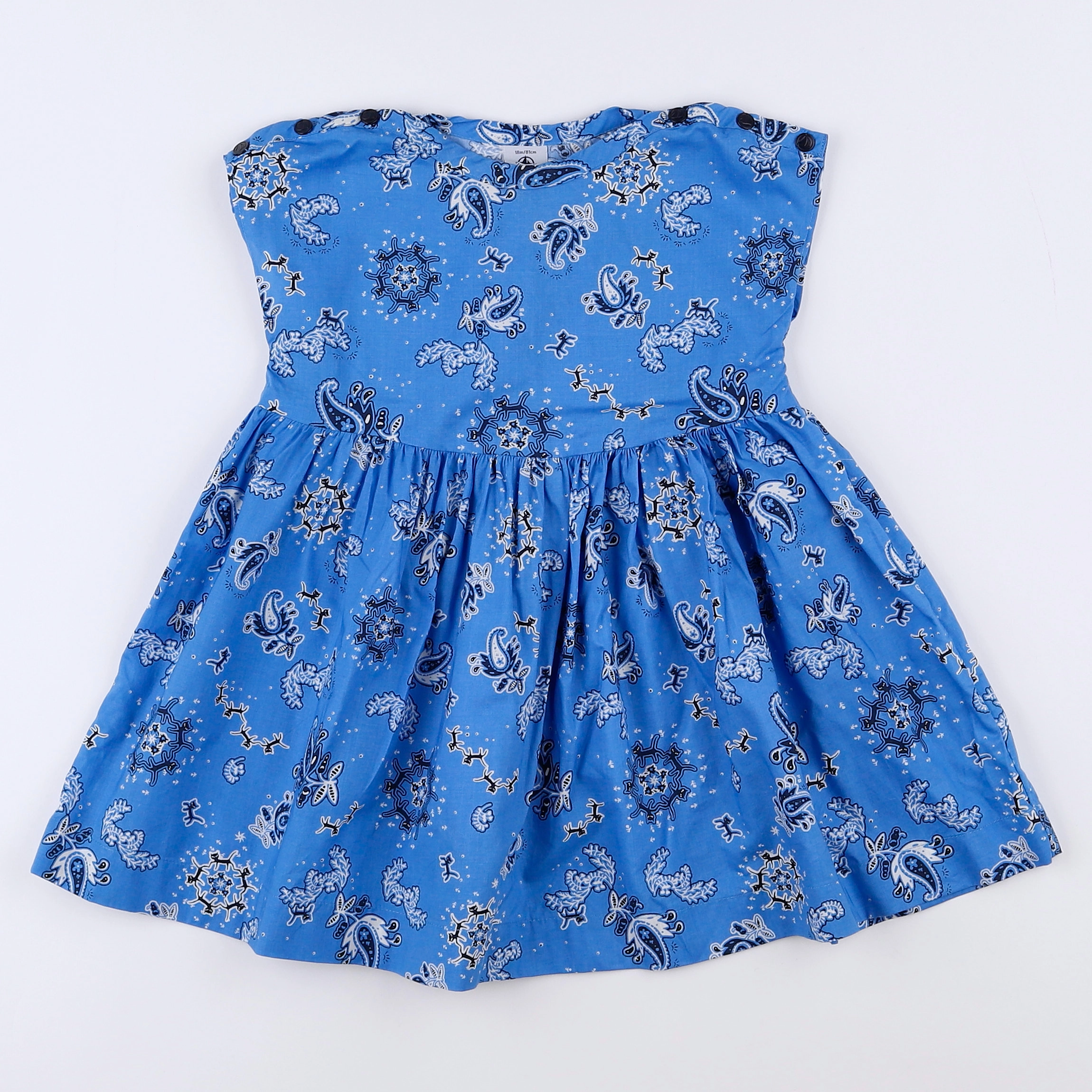 Petit Bateau - robe bleu - 18 mois