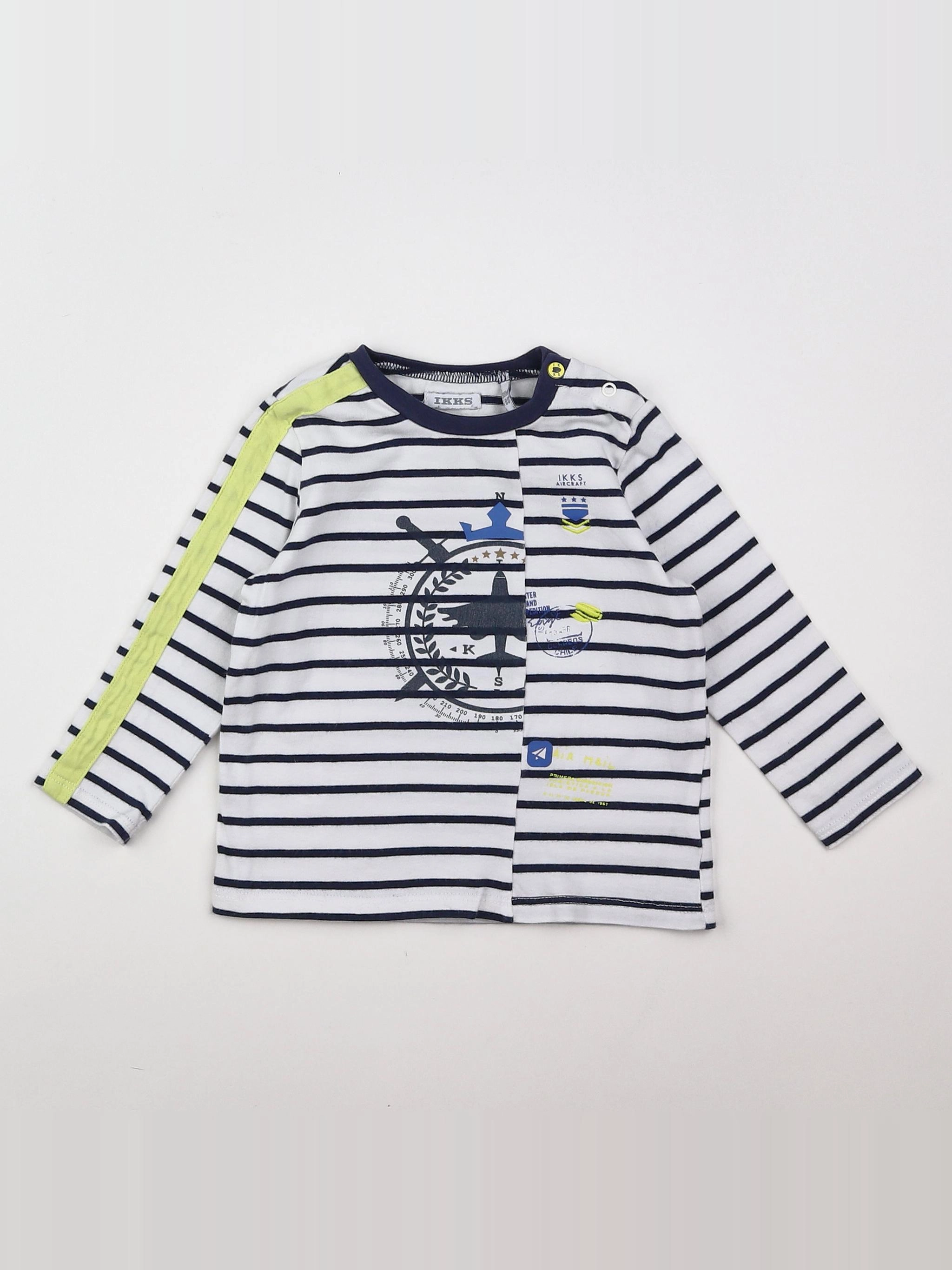 IKKS - tee-shirt bleu, blanc - 18 mois