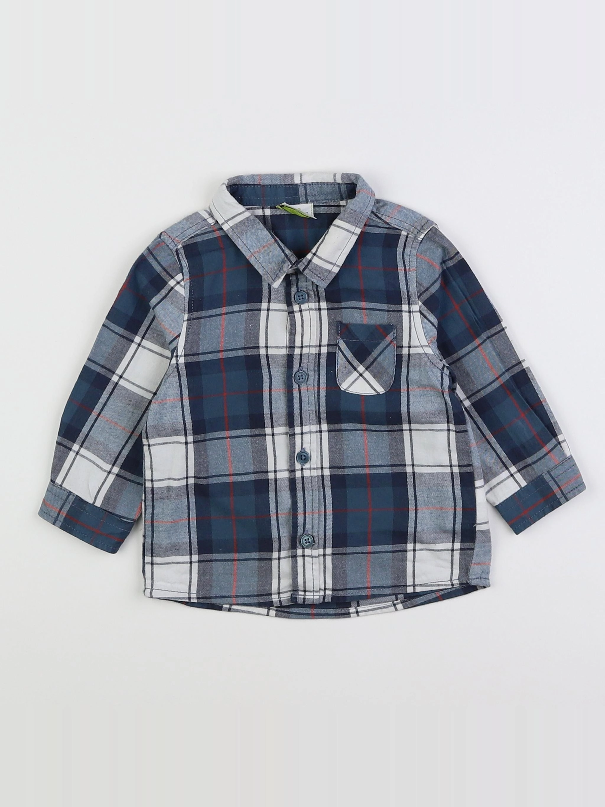 Tape à l'oeil - chemise bleu, blanc - 6 mois